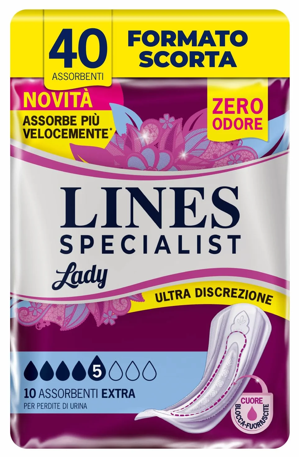 Lines Specialist wkłady do nietrzymania moczu 4 opakowania po 10 sztuk