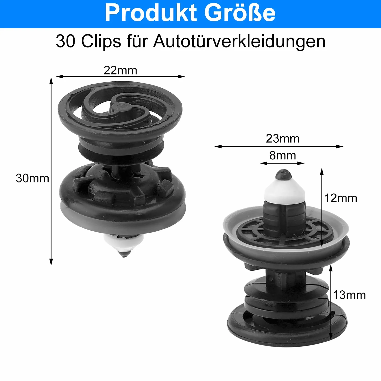 30 sztuk klipsy mocujące panele drzwi, klipsy montażowe do samochodu, 7l6868243 plastikowe klamerki do tapicerki z VW Golf 5 6 7 T4 T5 Passat Polo Caddy, A1 A4 A5 A6