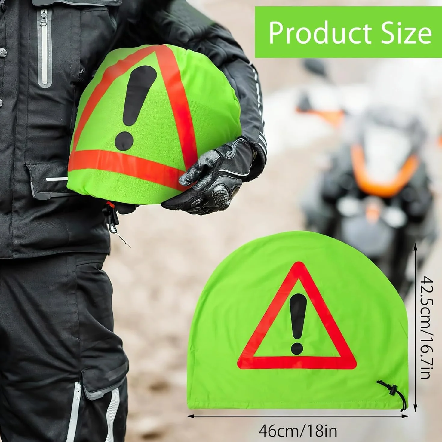 Trójkąt ostrzegawczy na kask motocyklowy, trójkąt ostrzegawczy, trójkąt ostrzegawczy, osłona na kask, pokrowiec na kask motocyklowy, worek do ochrony przed wypadkiem, oznakowanie miejsc