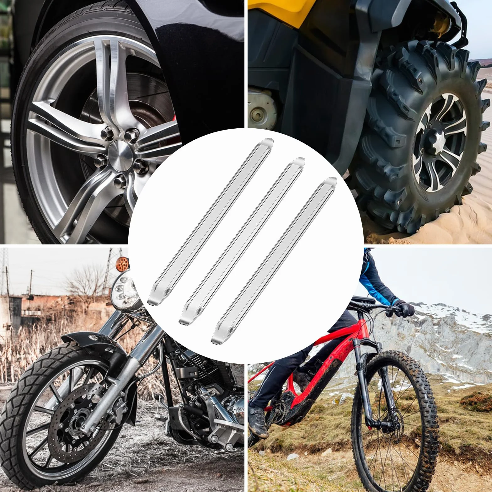 Traxenta 3 sztuki dźwignia do opon, narzędzie do naprawy opon, Dźwignie do opon do Motocykli Rowerów Pojazdów Elektrycznych