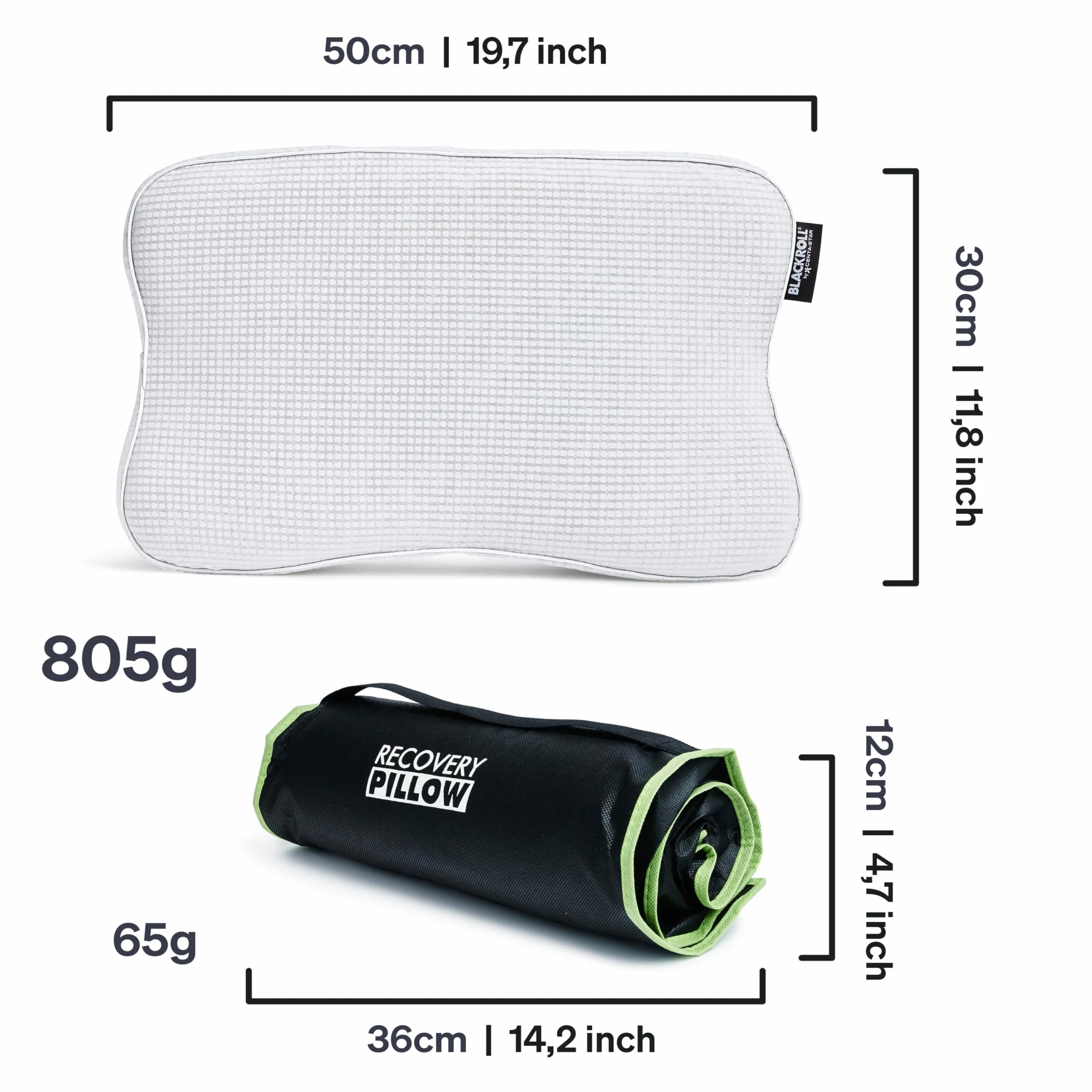 Blackroll Recovery Pillow ortopedyczna poduszka pod kark z pianki wiskozowej z pamięcią kształtu