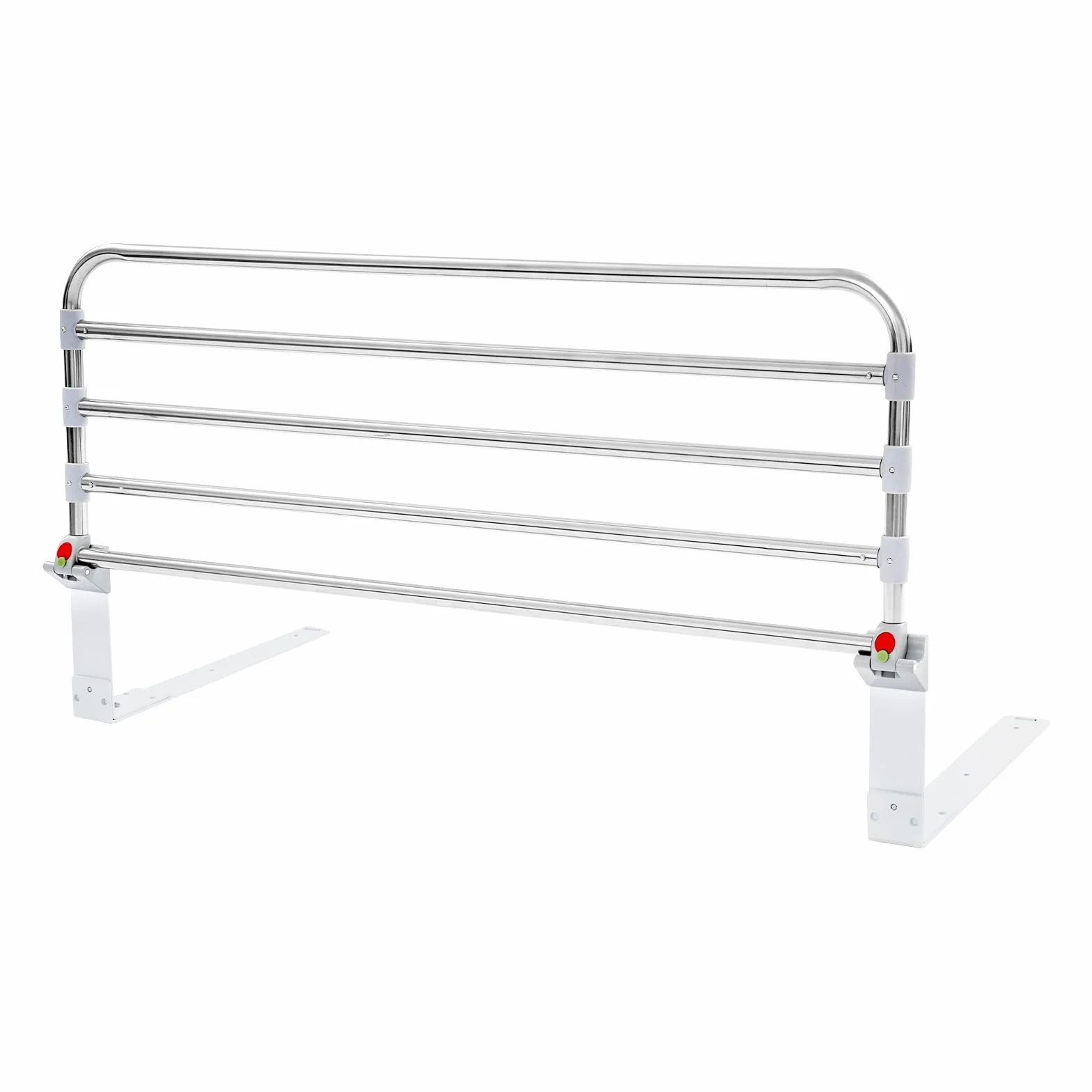 Barierka ochronna do łóżka ze stali nierdzewnej składana 100 kg 90 x 50 cm srebrna