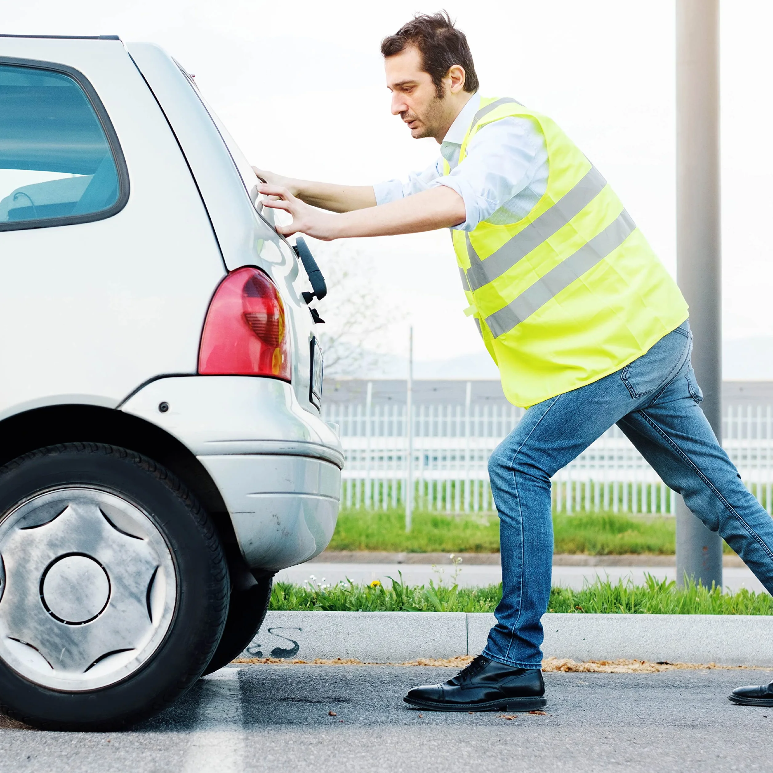GADLANE Zestaw z trójkątem ostrzegawczym 2 w 1 i kamizelką Hi Vis Kit na samochód, bezpieczeństwo na drodze, odblaskowy ECE R27 i kamizelka o wysokiej widoczności, europejski zestaw podróżny do awarii