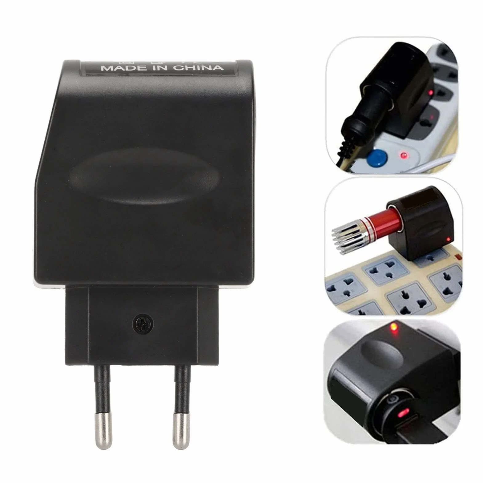 Przetwornica 12V 1A DC, AC 240V do DC 12V Gniazdo Zapalniczki Samochodowej Zasilacz, 12W Konwerter Zasilacza Transformator ścienny Adapter Wtyczki do Małej Elektroniki Samochodowej(E.U. Plug)