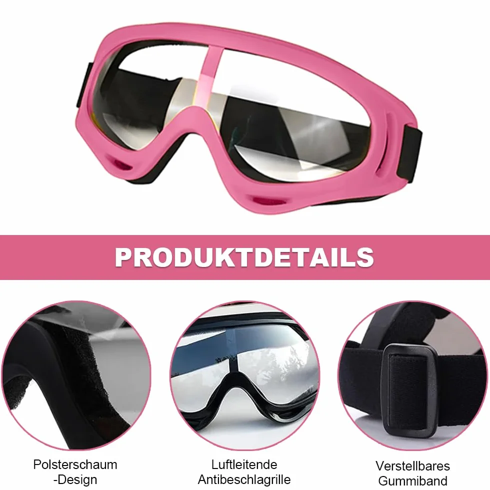 4 okulary ochronne dla dzieci, okulary motocyklowe, wiatroszczelne, ochronne, okulary chroniące oczy, regulowane okulary rowerowe do laboratorium, jazdy na rowerze, jazdy na nartach, aktywności