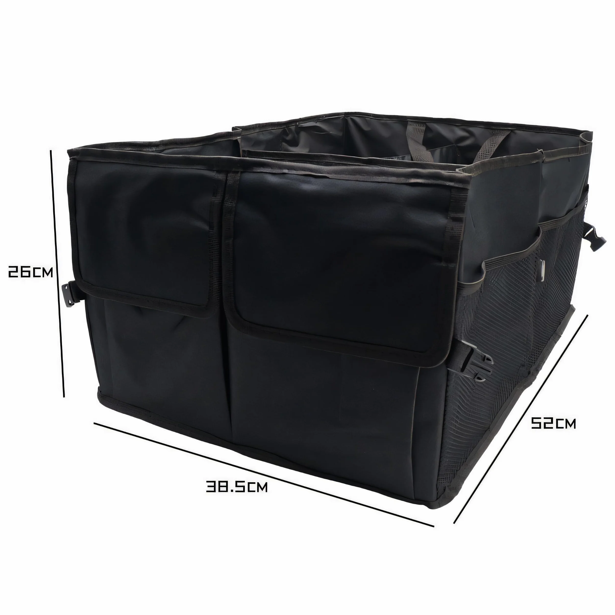 Retoo Składana torba do bagażnika samochodowego 53 x 37 x 26 cm, organizator bagażnika, pudełko składane, stabilna torba samochodowa, na zakupy, organizer do narzędzi, płynów