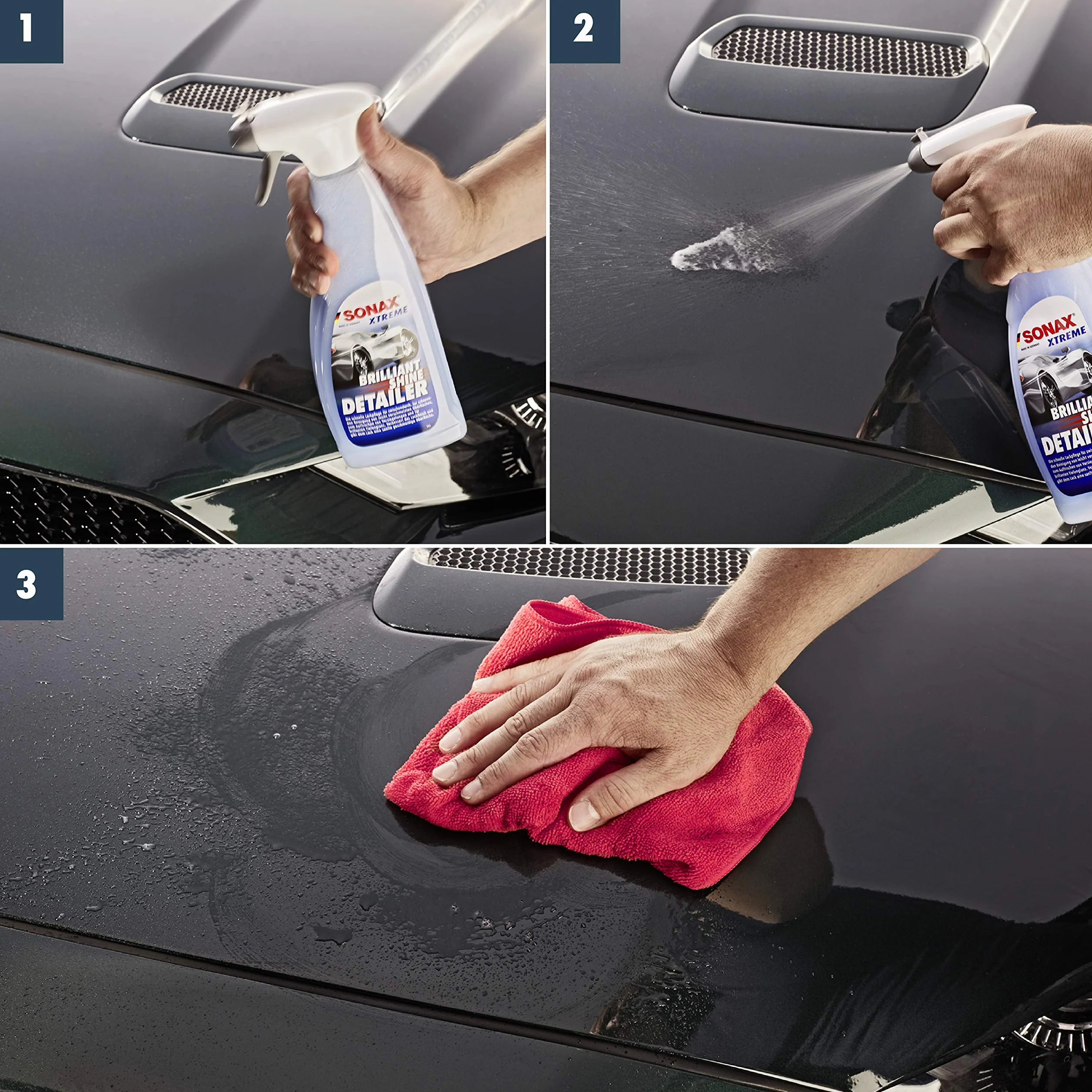 SONAX Brilliant Shine Detailer (750 ml) – Szybka i łatwa pielęgnacja lakieru zapewniająca wspaniały głęboki połysk. Poprawia i chroni wykończenie lakieru. | Nr artykułu 02874000-810, niebieski