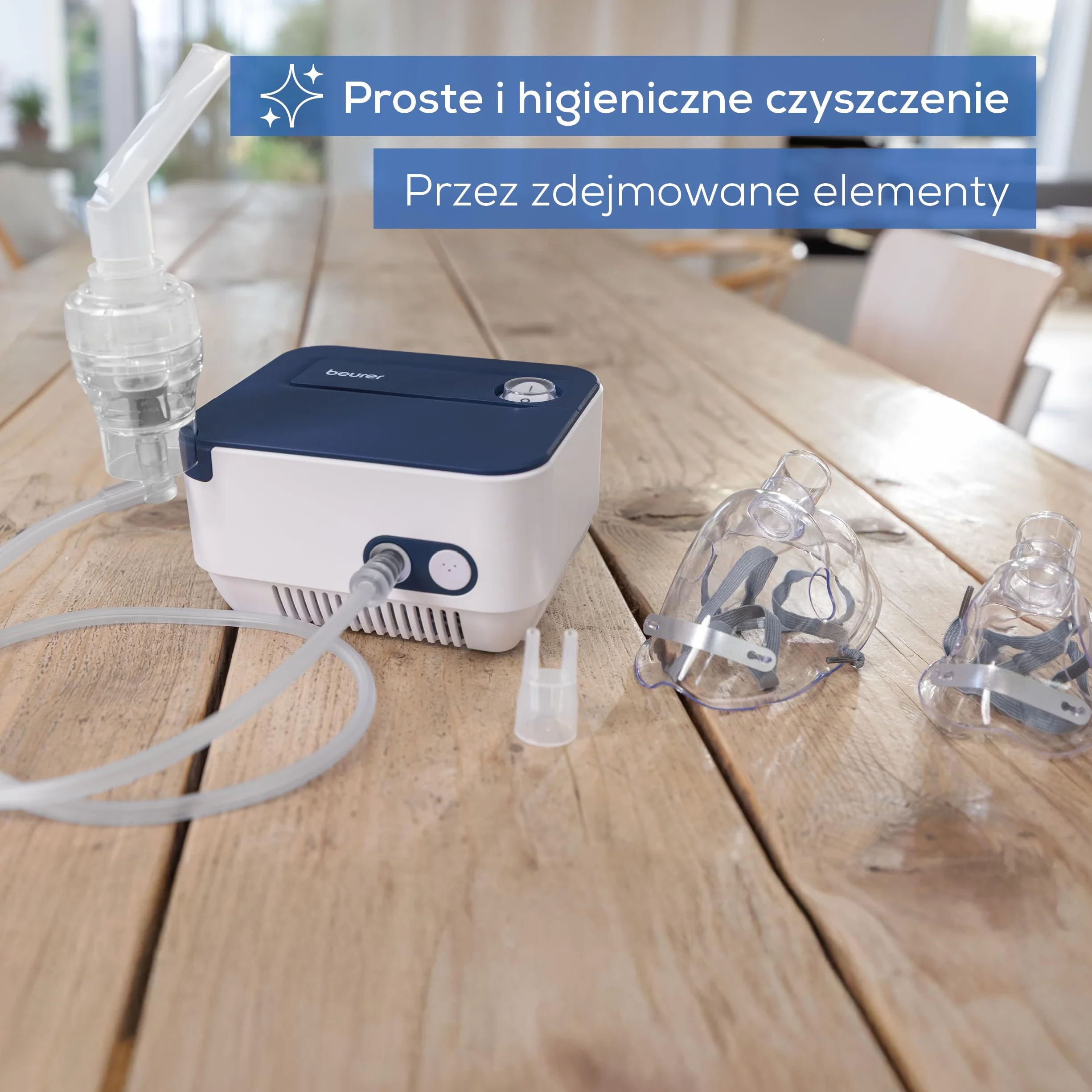 Beurer IH 16 Inhalator Kompaktowy Sprężonego Powietrza do Leczenia Dróg Oddechowych dla Dorosłych i Dzieci