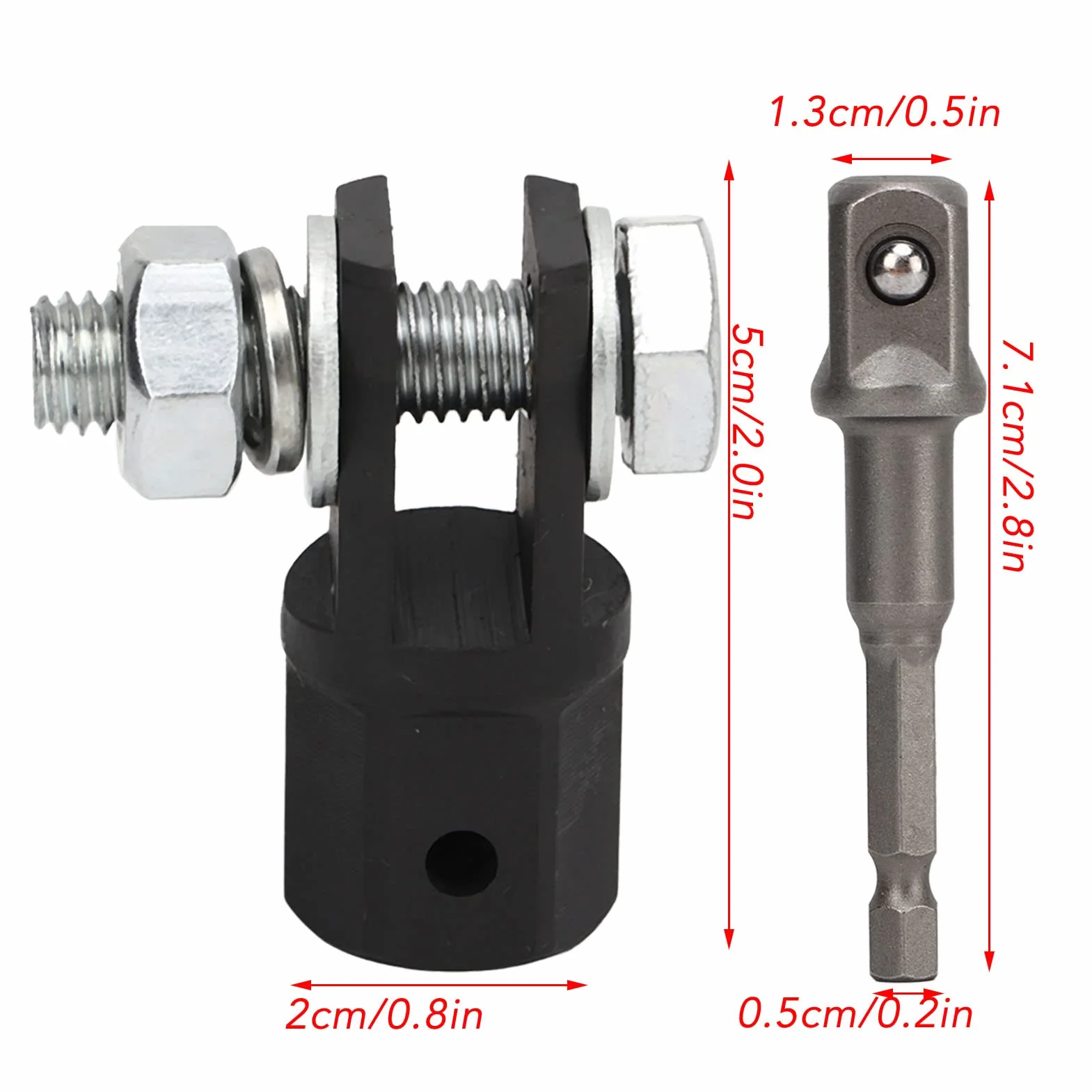 EVGATSAUTO Samochodowy adapter podnośnika nożycowego, adapter wiertarski 1/2 cala do gniazd nożycowych z podwójnym otworem