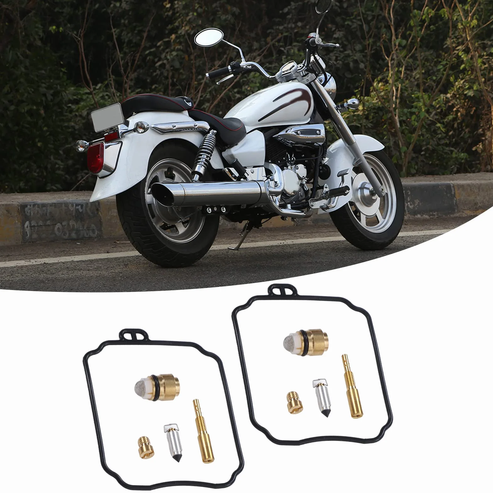 Zestaw do Przebudowy Gaźnika dla Hyosung Gv 250 Układ Paliwowy Zestaw Naprawczy Gaźnika Metalowa Guma Carb odbudować Zestaw Remontowy Zamiennik dla Hyosung Gv 250