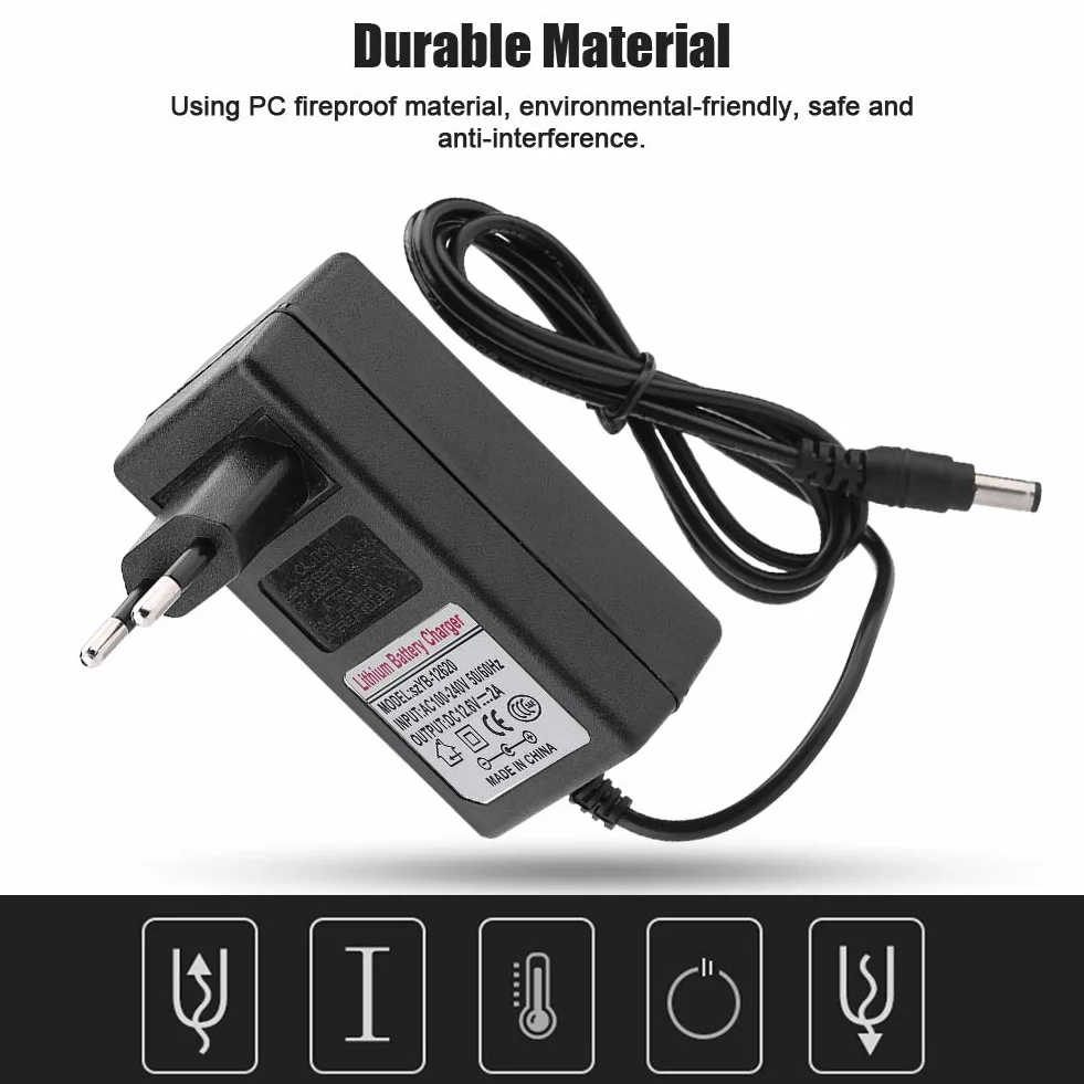 Amonida DC 12,6 V 2A Adapter do Zasilania energią elektryczną do Akumulatora Litowo-jonowego Sto Szeroko Stosowany w Reflektorach Samochody Zabawkowe Stabilność Samochodu i