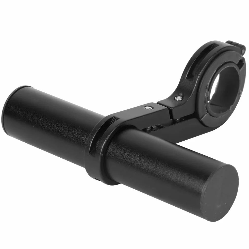 CHICIRIS Przedłużenie Kierownicy Roweru, Wspornik Przedłużający ze Stopu Aluminium 10 Cm do Telefonu z lampką rowerową, ze śrubą Stali Nierdzewnej i wzmocnioną konstrukcją (BLACK)