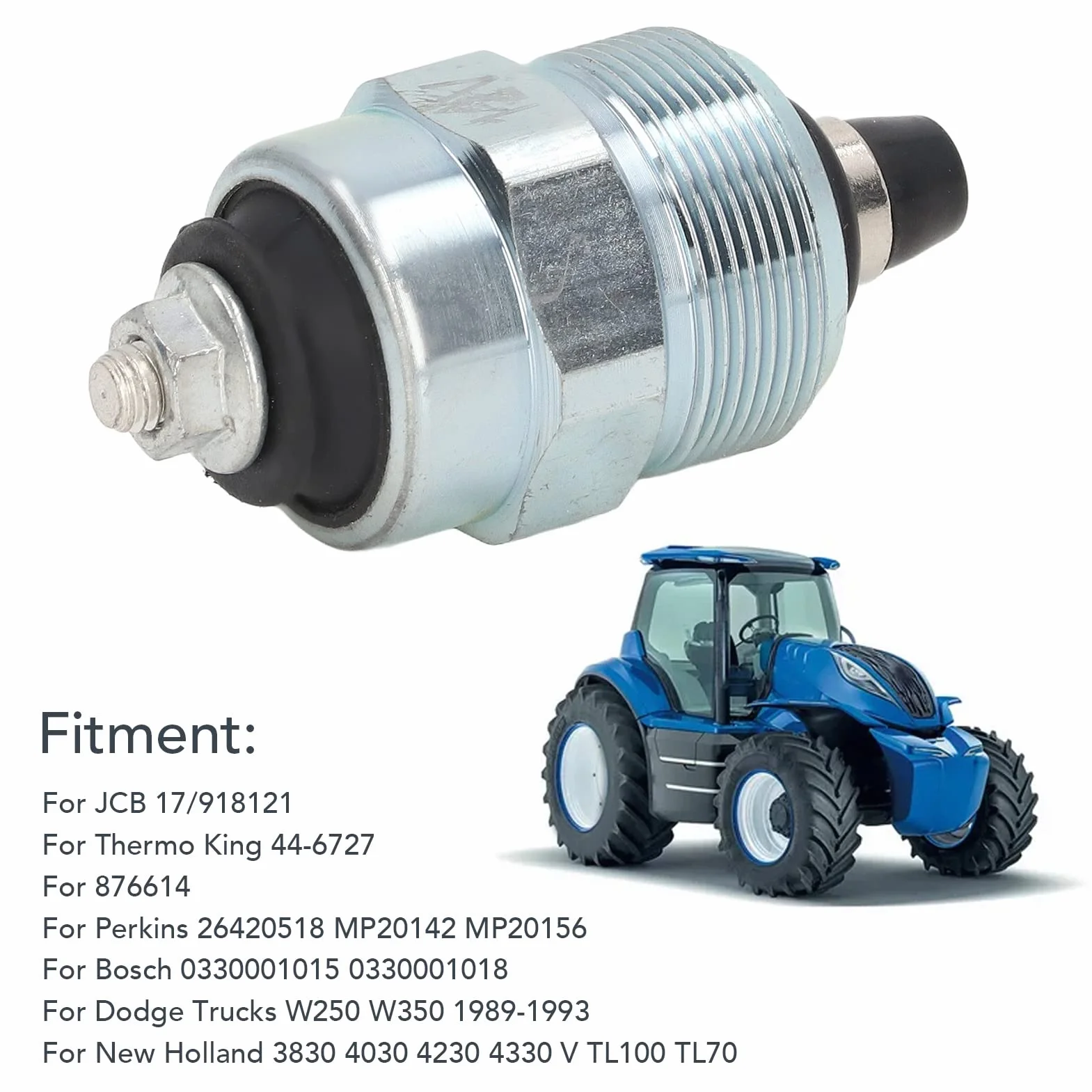 Elektromagnes Pompy Wtryskowej Paliwa, 12V 1A Silnik Wysokoprężny Pompa Paliwa Wymiana Zaworu Elektromagnetycznego Rozrusznika Kompatybilny z New Holland 3830 4030 4230 4330