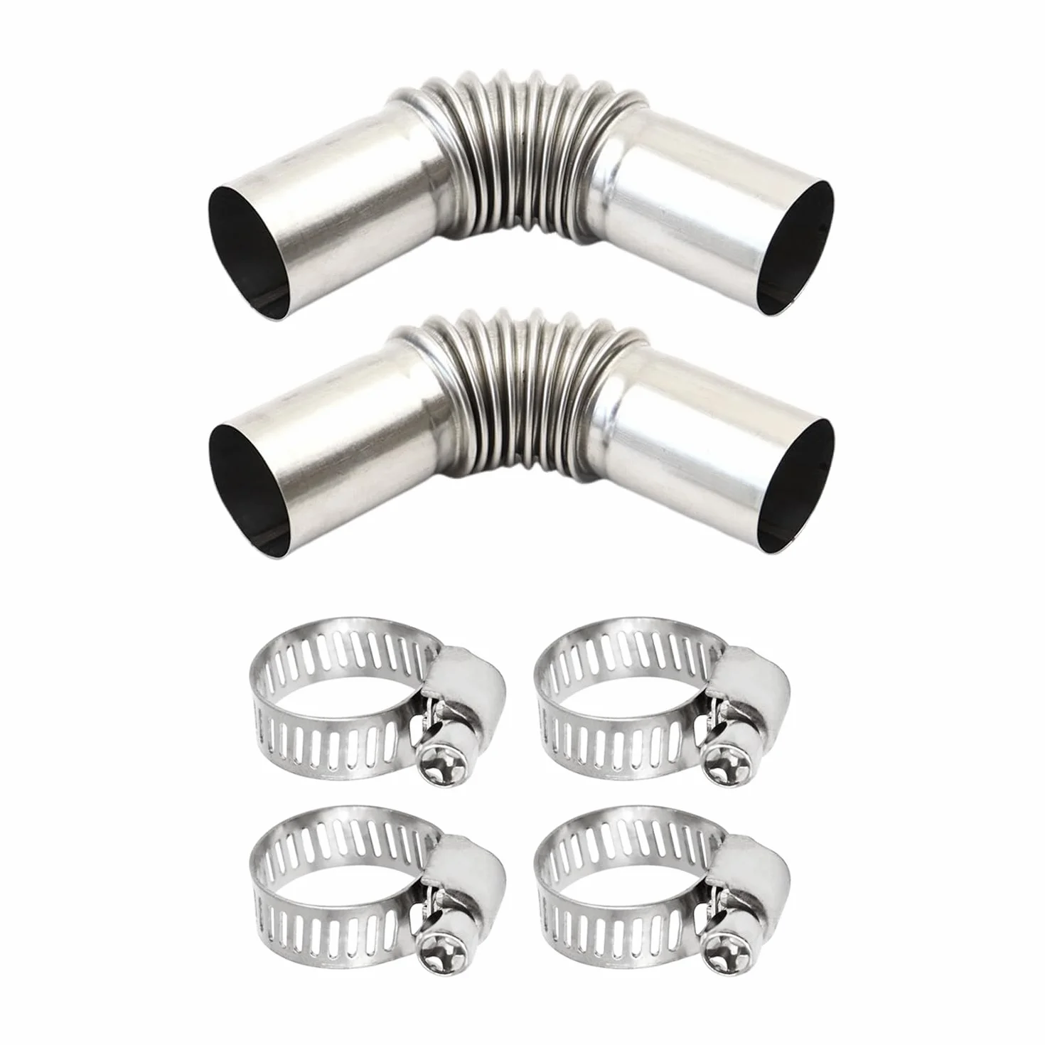 Wąż wydechowy, 2 sztuki, wąż 24 mm, przegub kątowy do rury wydechowej, wąż wydechowy, ogrzewanie postojowe, połączenie rury wydechowej ze stali nierdzewnej