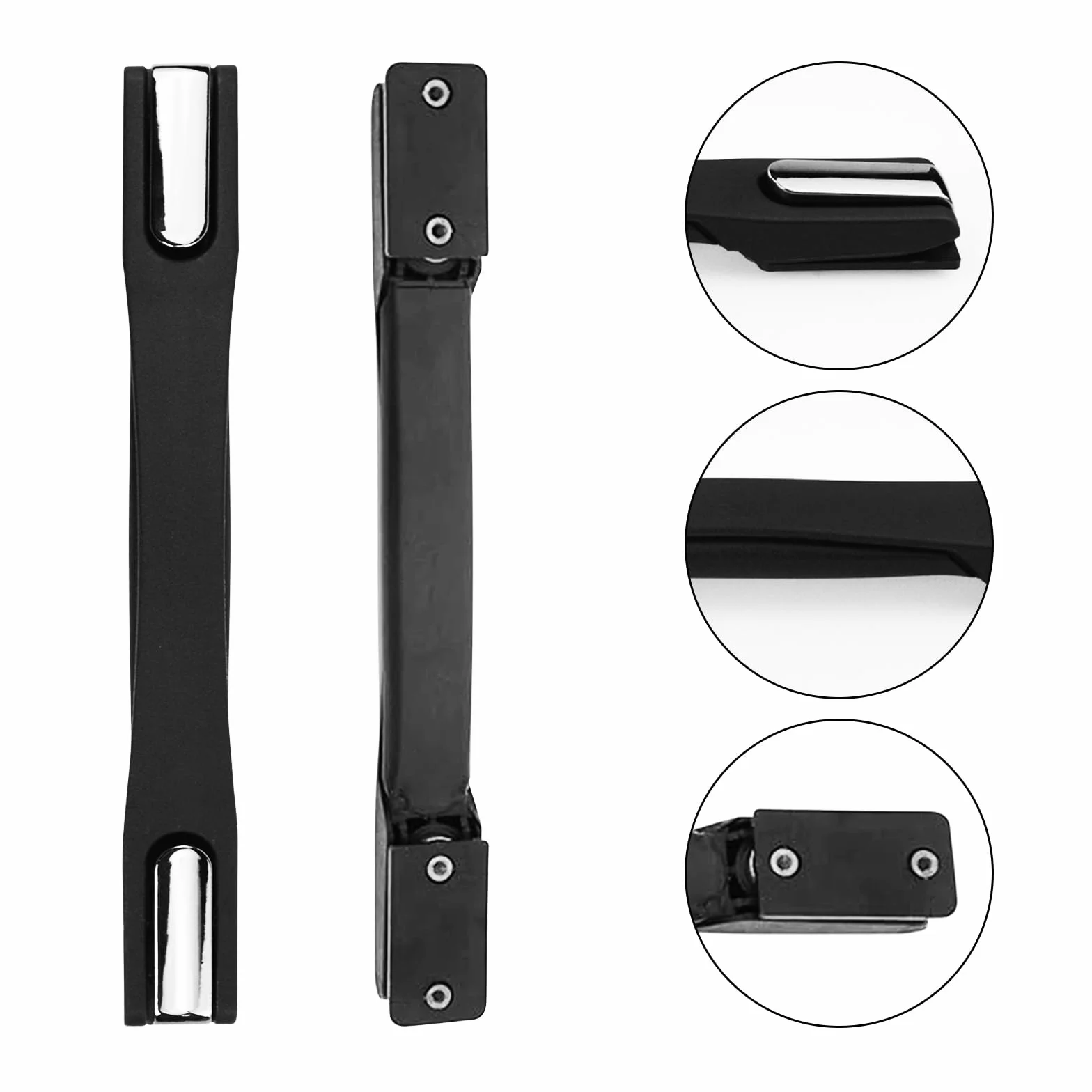 Flylin Ergonomiczne uchwyty do walizki z tworzywa sztucznego 20 cm czarne 2 szt