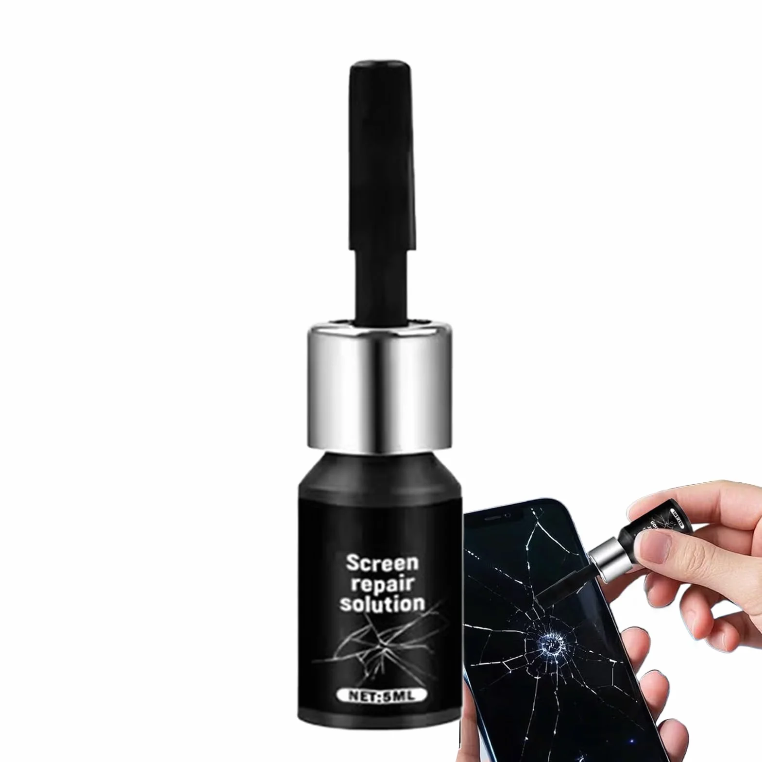 Płynne zadrapania do naprawy szkła, 5 ml, szybkie rozwiązanie do pęknięć pojazdu, uniwersalne z płynem naprawczym SUV, ciężarówka, samochód, szkło domowe, lustro, rama do mocowania uszkodzonych