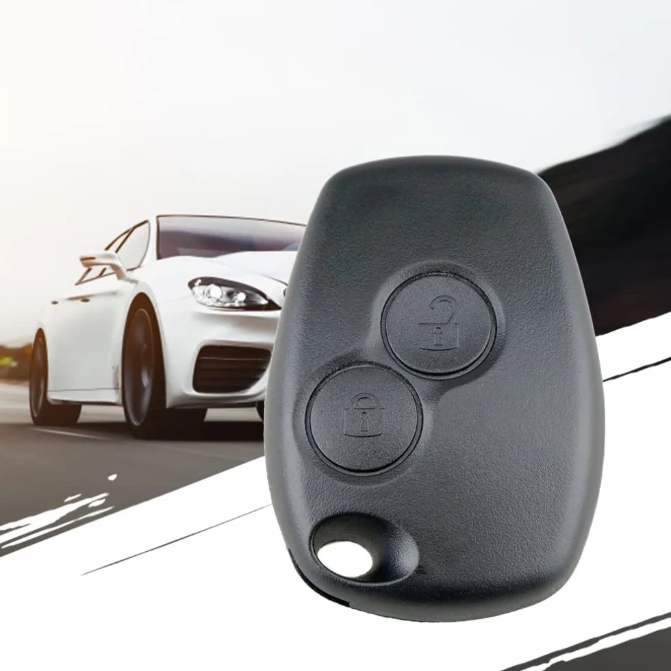Obudowa kluczyka samochodowego, 2 sztuki, 2 przyciski, kompatybilna z Renault Clio, Twingo, Kangoo, Mégane, Laguna, Trafic, Master Dacia Duster Sandero, uchwyt na brodę klucza 8,2 x 2,7 mm