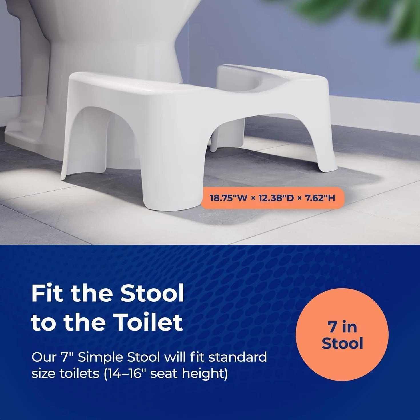 Squatty Potty Simple SP-SIMPLE-OS Taboret Łazienkowy 7-Cali Biały
