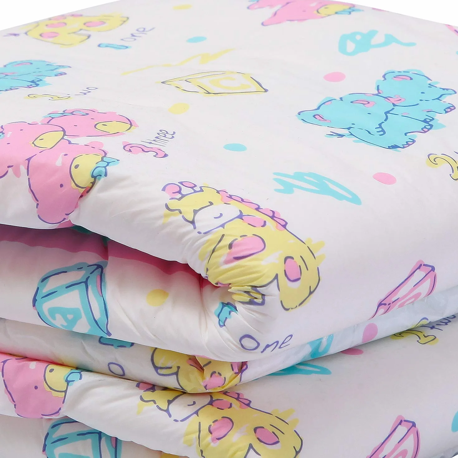 Littleforbig Drukowane krótkie pieluchy dla dorosłych 10 sztuk Vintage Baby M