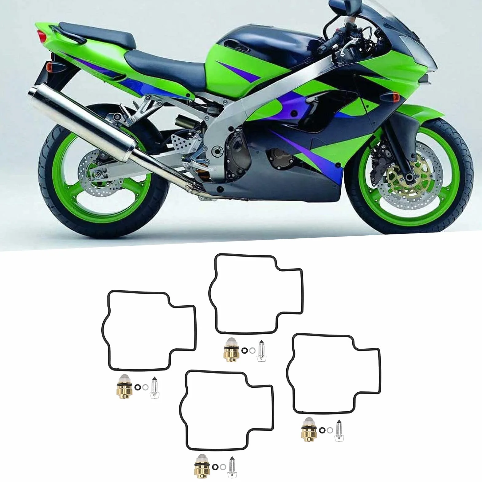 Zestaw Naprawczy Gaźnika Wymiana, 4 Zestawy Zestawy Naprawcze Gaźnika Motocyklowego Zamiennik dla ZX7 ZX7R ZX9R ZX900 ZX750 ZX1000