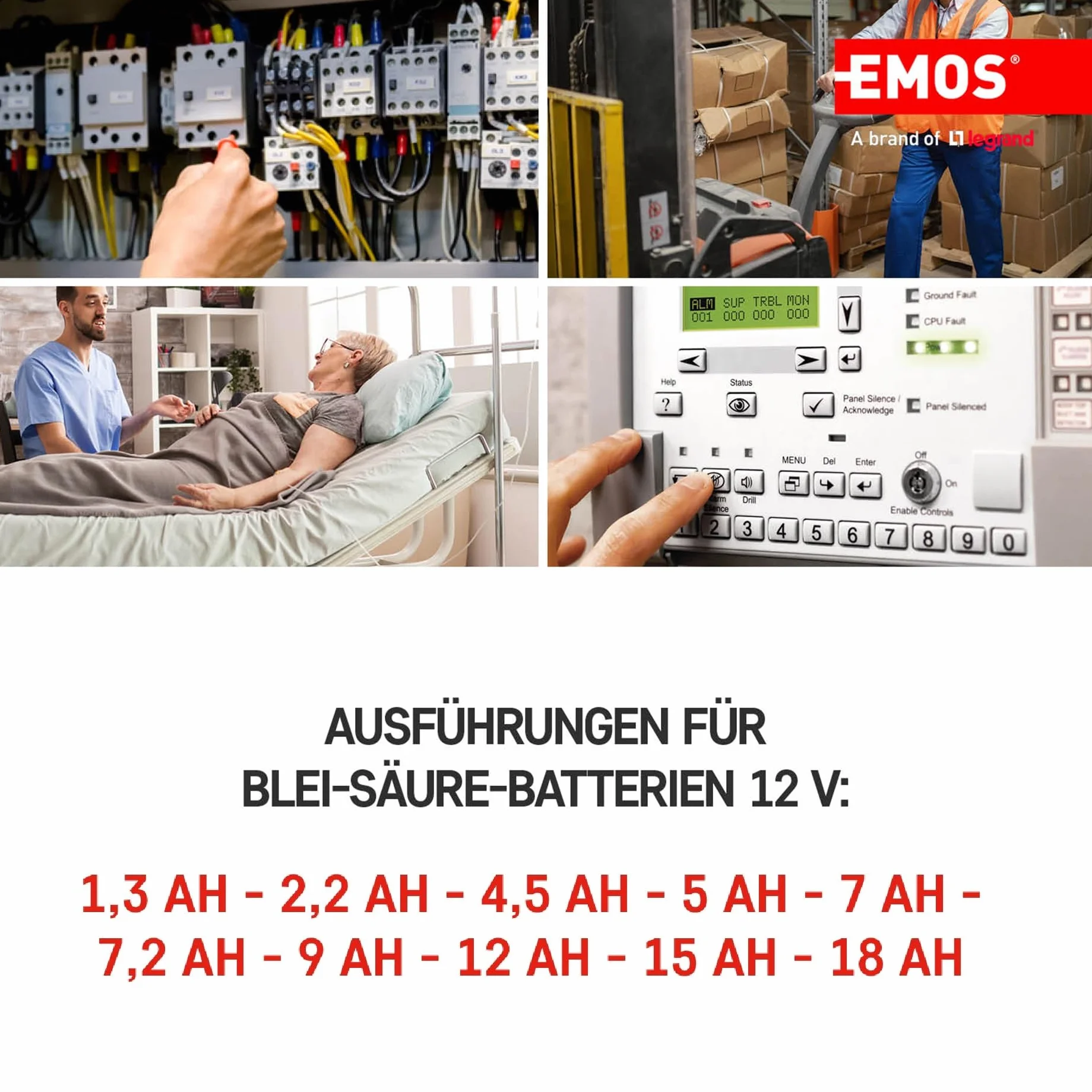 EMOS B9652 bezobsługowy akumulator ołowiowy/ołowiowy akumulator do sygnalizacji niebezpieczeństwa, systemów przeciwpożarowych, urządzeń UPS 12V, 1,3 Ah, 12 V