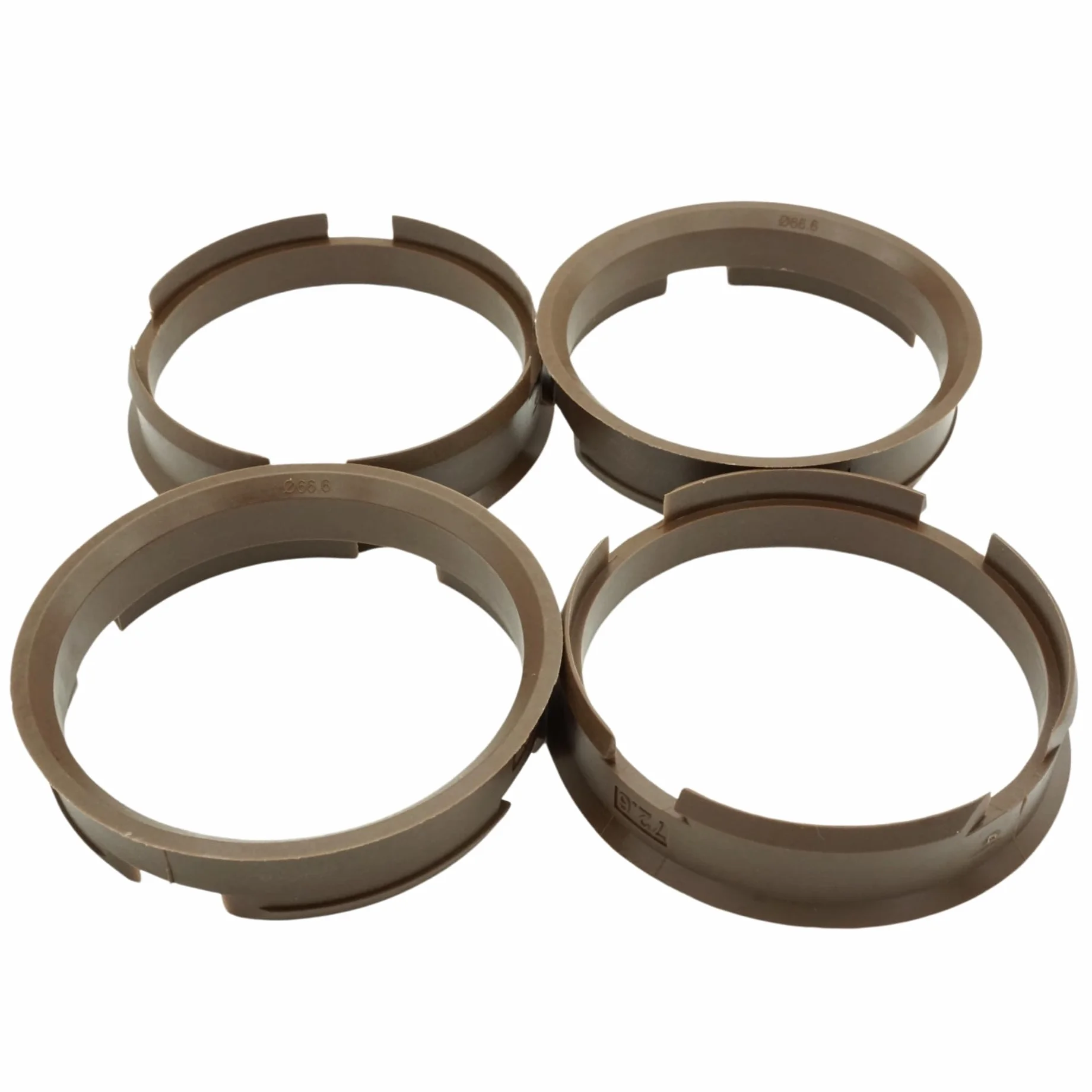 4 x pierścienie centrujące 72,6-66,6/72,6 mm na 66,6 mm brązowe do MAM KESKIN