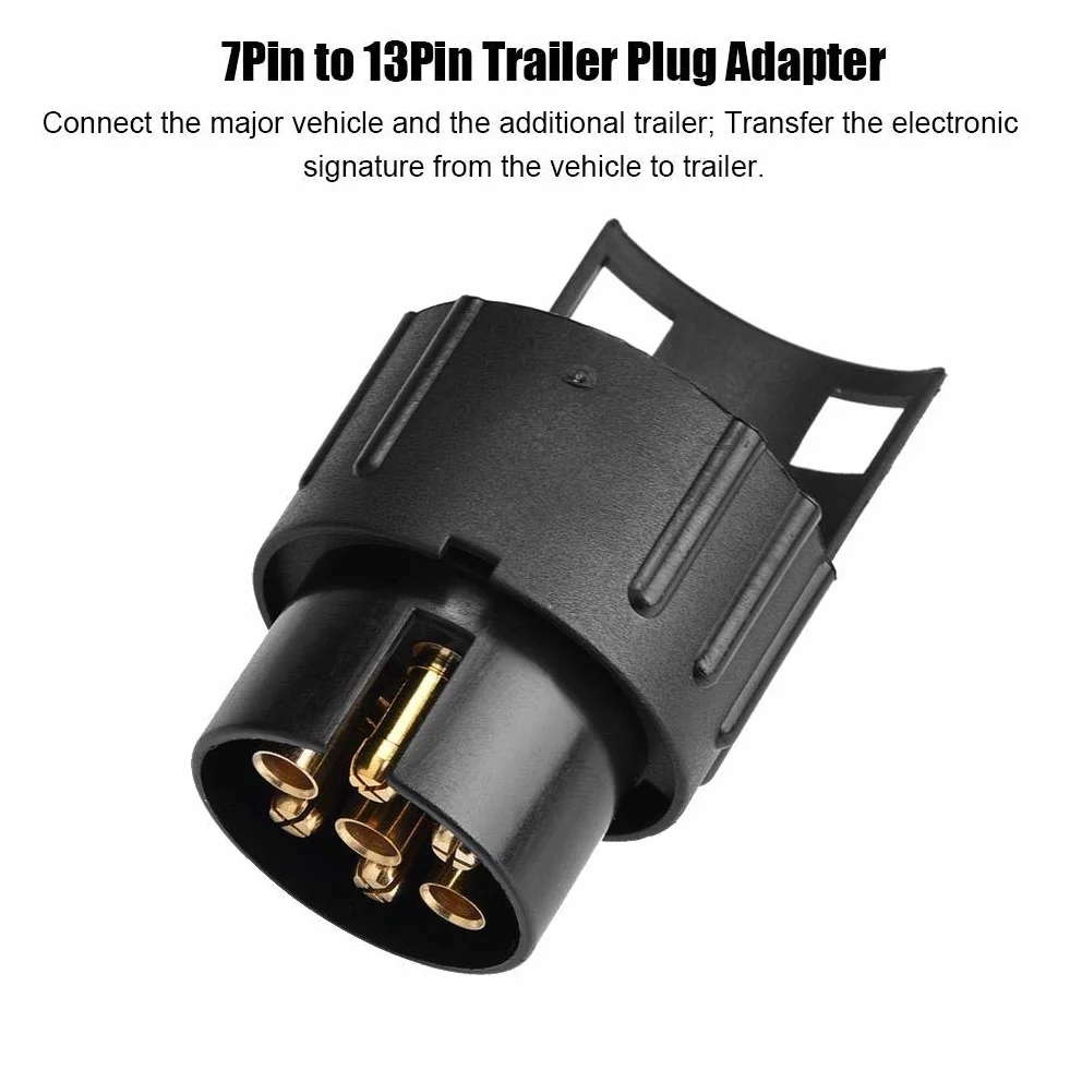 Trailer Plug adapter, 12 V 7 pinów do 13 pinów N & S Trailer Socket Adapter wtyczka konwerter przyłącze do przyczepy kempingowej
