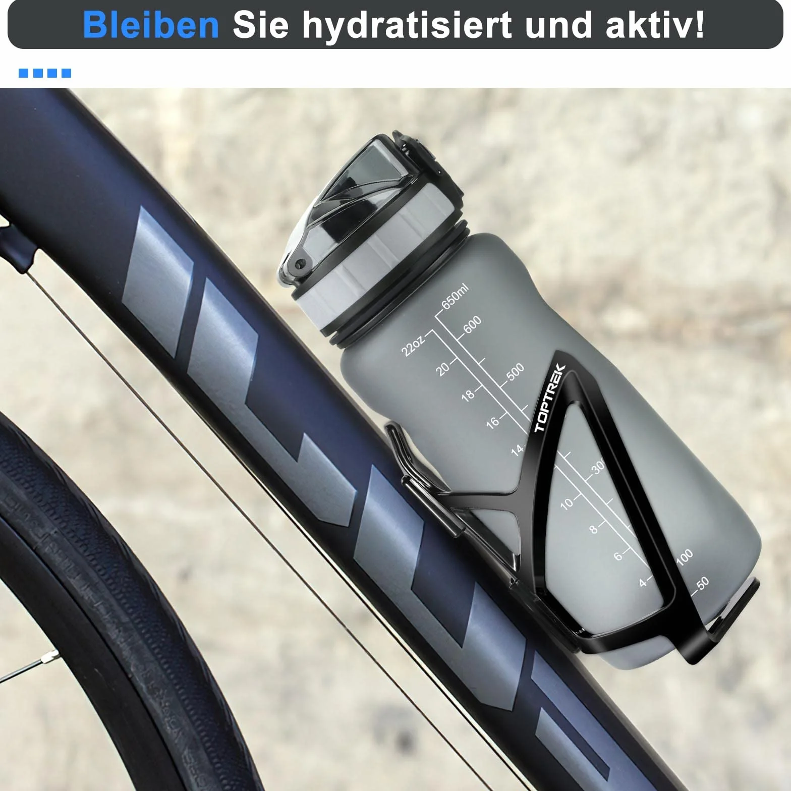 toptrek Uchwyt na butelki rowerowe, gradient kolorów, 36 g, lekki uchwyt na butelkę z wodą, do rowerów MTB, wyścigowych, górskich