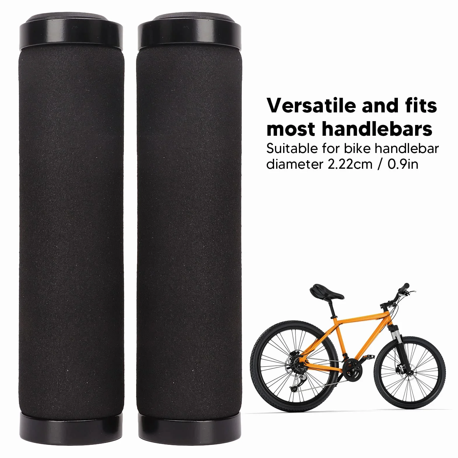 Uchwyty Rowerowe, Aluminiowa Podwójna Blokada Antypoślizgowa Amortyzacja Uchwyty Kierownicy Rowerowej Ergonomiczny Wygodny Uchwyt Rowerowy Gąbka Uchwyty do BMX, Mountain, MTB,