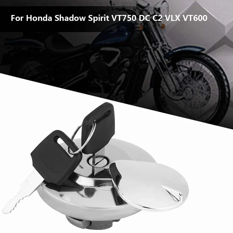 AMONIDA Korek wlewu paliwa 2,8 x 1,6 cala ze stali stopowej motocyklowy korek wlewu paliwa z 2 kluczami do Shadow Spirit VT750 DC C2 VLX VT600