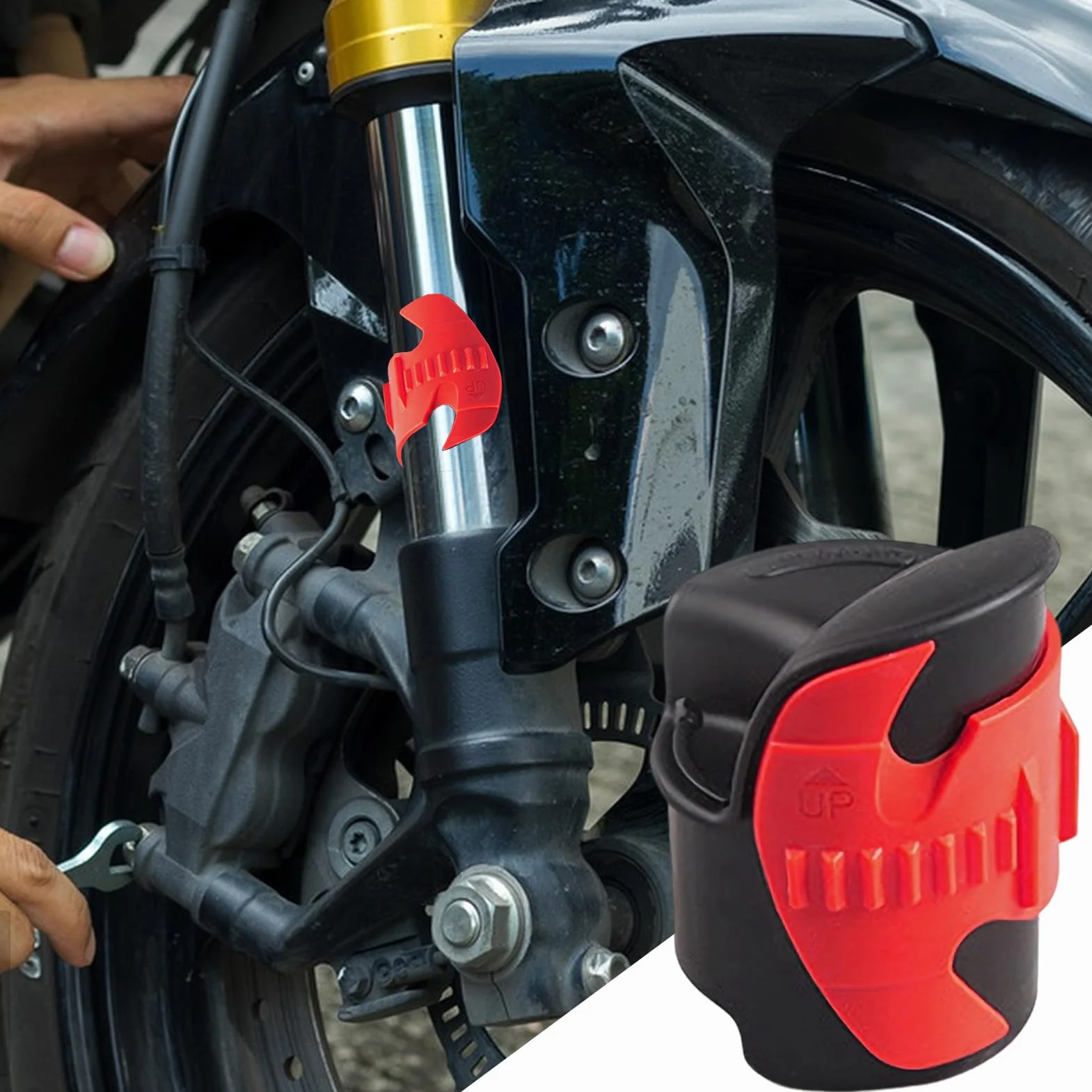 Motorcycle Fork Cleaner, Shock Absorber Tool, 2.01x2.01in Seal Repair Device, Compact Mud Remover Function, Authentic Oil Wiper for Fork Seals Maintenance and Repairs
