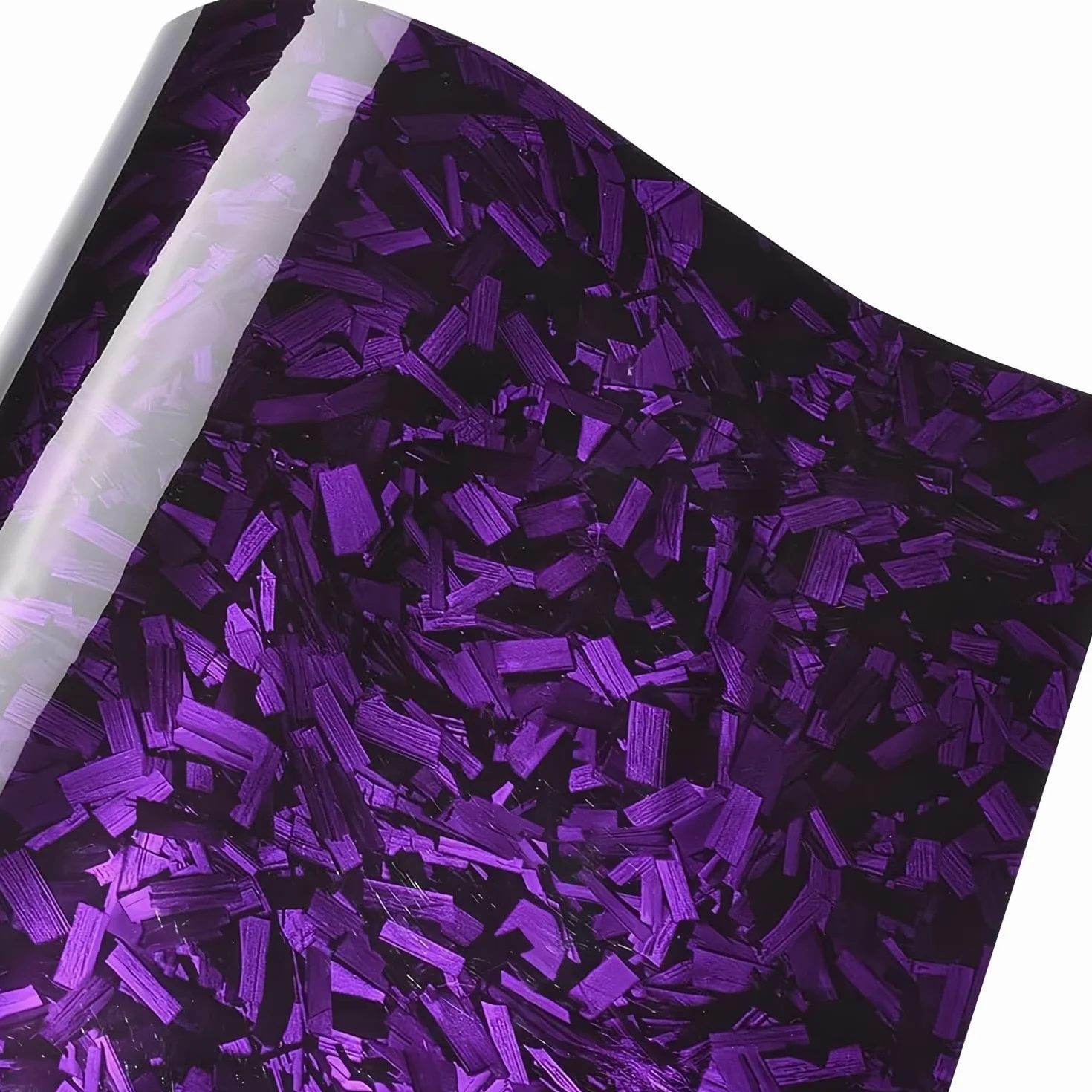 CompraFun Kutafolia węglowa, 30 x 150 cm winylowa folia samoprzylepna do samochodu, bez pęcherzyków powietrza, do dekoracji samochodu/motocyklu/roweru (fioletowa błyszcząca)