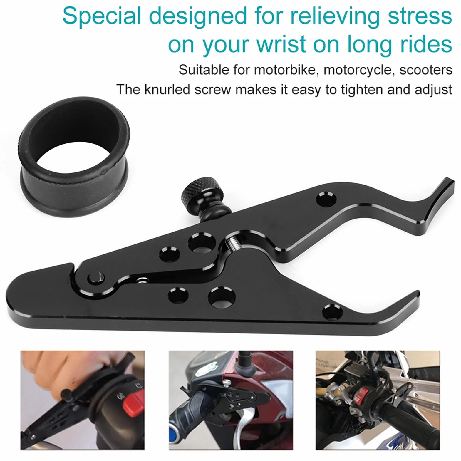 135*45mm Uniwersalny Tempomat Motocyklowy, Tempomat Motocyklowy Asystent Przepustnicy, Kierownica Motocykla Narzędzie Wspomagające Sterowanie Zaciskiem Przepustnicy dla Większości Motocykli Sportowych
