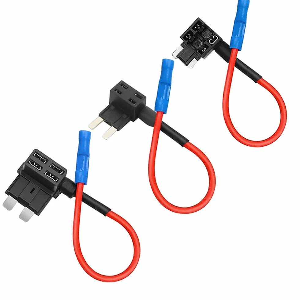 6 Sztuk 12V / 24V Zestaw Uchwyt Bezpiecznika, Kran Bezpiecznika Samochodowego z Przewodem 16 AWG, Bezpłatne 18 Sztuk Płaskich Bezpieczników i Ściągacz Bezpieczników (Terminal Zaciskany)