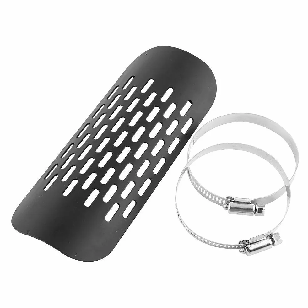Exhaust Muffler Heat Shield,Universal Metal Exhaust Heat Shield Automotive, Motorcycle Motorbike Exhaust Muffler Pipe Heat Shield Heat Insulation Cover Heel Guard Silencer Heat Protection(Black)