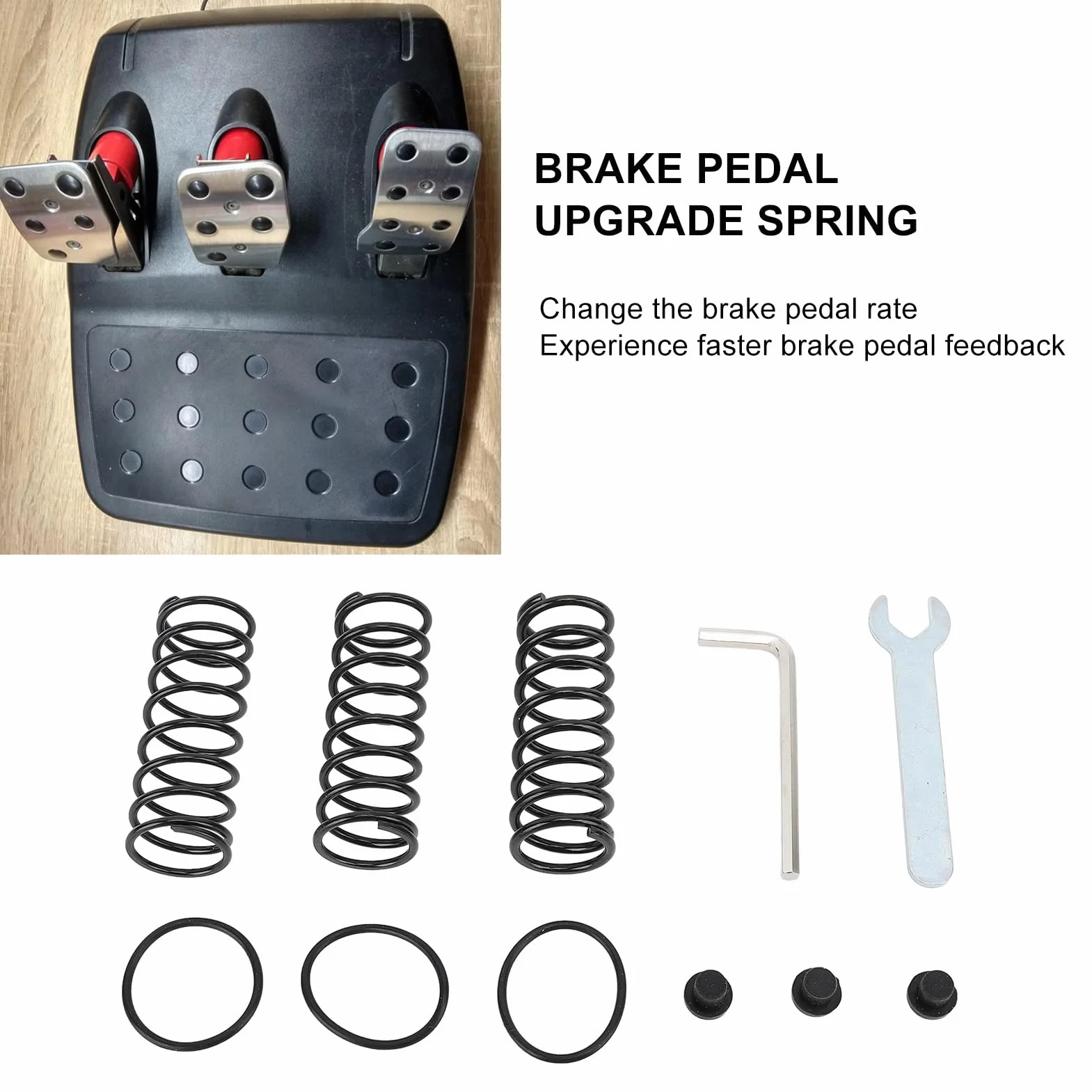 KIMISS Zestaw Sprężyn Powrotnych Podpórki Motocyklowej Metalowa Czarna do Logitech G25 G27 G29 G920 Racing Wheel Pedał Hamulca