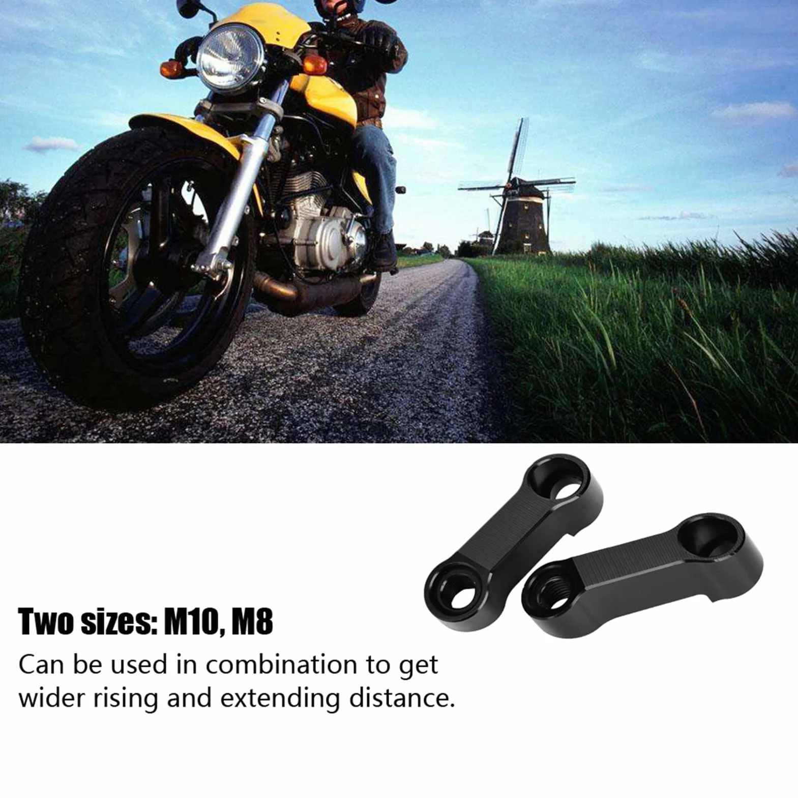 Tbest Rückspiegel Verlängerung 10mm 8mm Adapter Kit Riser Mount Extender