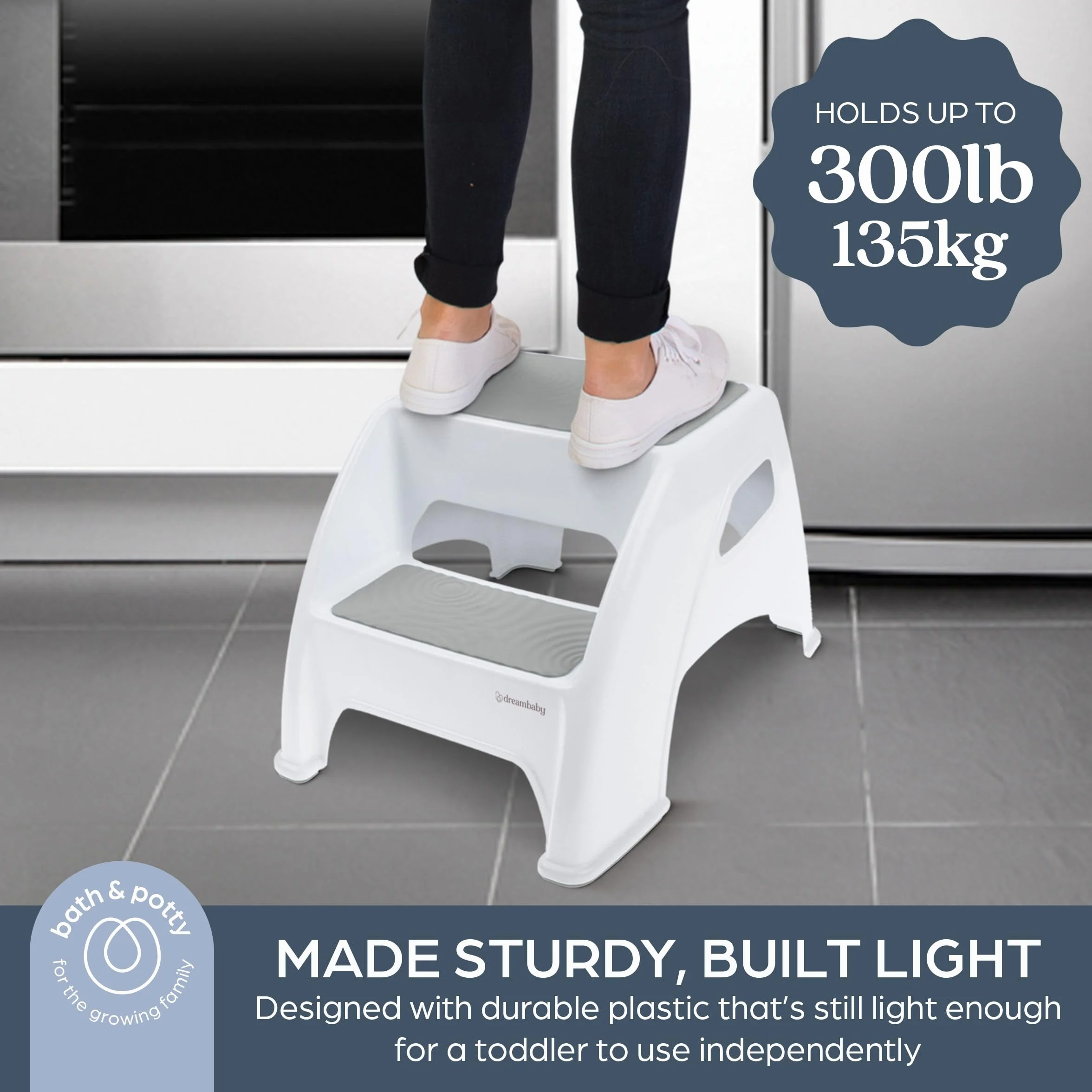 Dreambaby Toddler & Me Stołek 2 Up, taboret do nauki toalety, nośność 135 kg