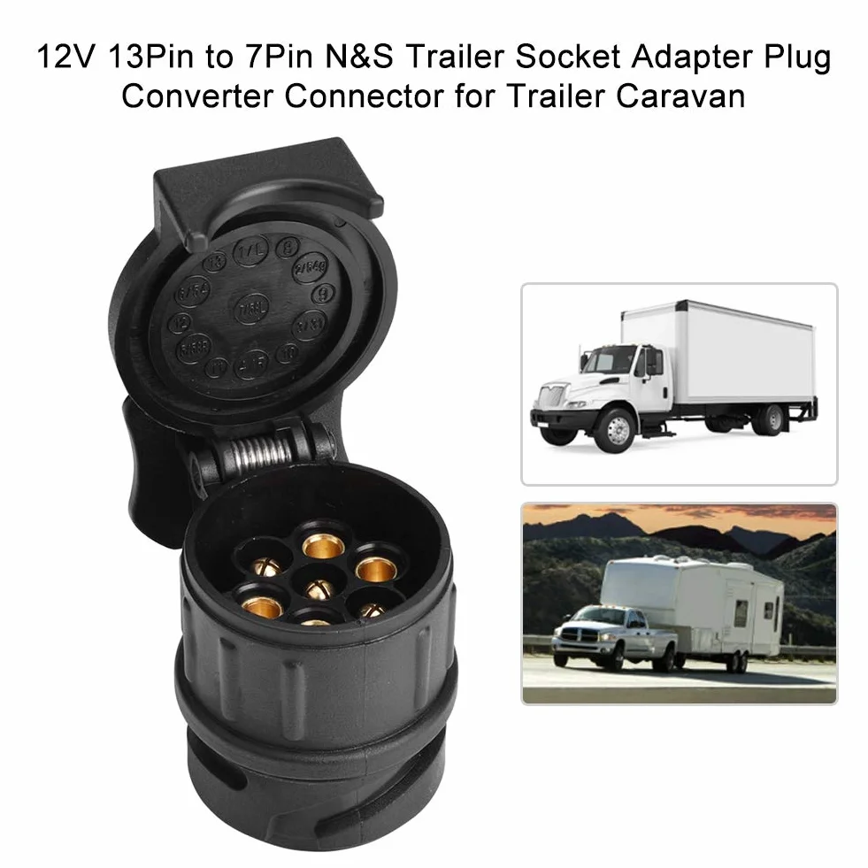 12 V 13-pinowy na 7-pinowy adapter gniazda przyczepy konwerter wtyczki do przyczepy kempingowej