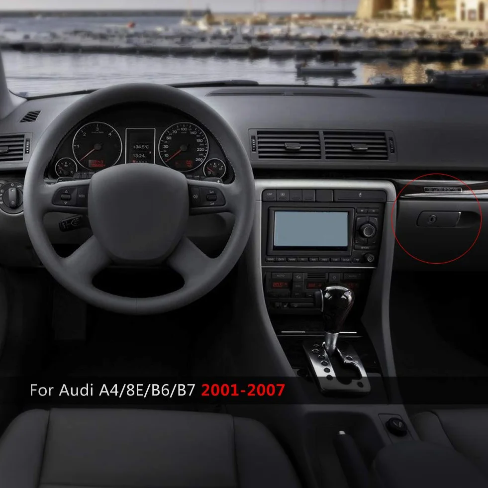 Uchwyt do schowka, osłona schowka na rękawiczki ściągacz uchwytu z otworem na zamek do Audi A4 8E B6 B7 2001-2007