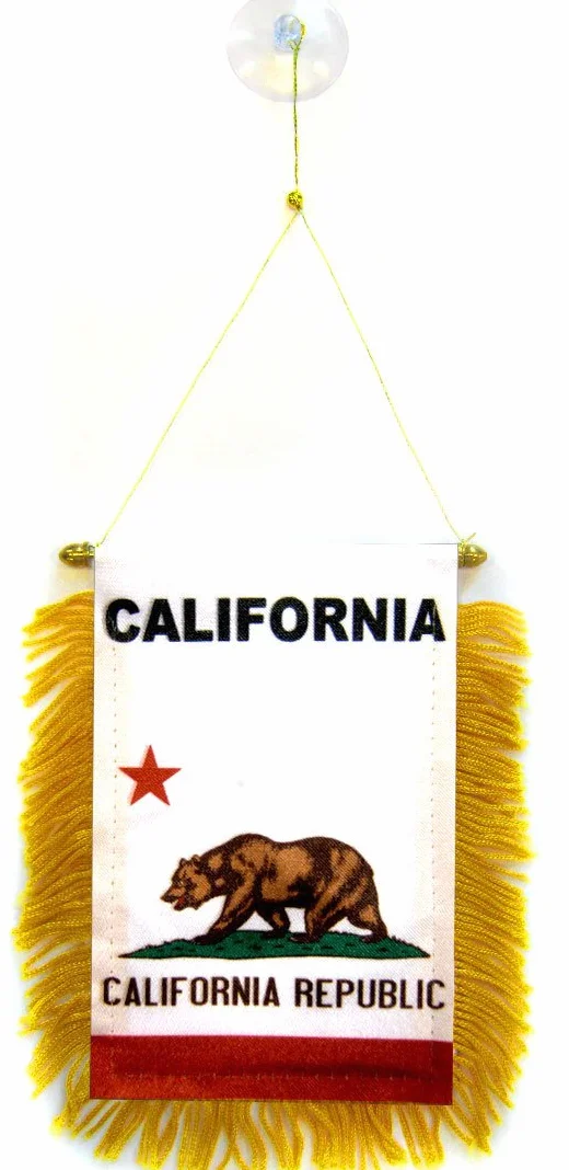 AZ FLAG Fanion Californie 15 x 10 cm - Mini Drapeau californien - Etat américain - USA - Etats-Unis 10 x 15 cm spécial Voiture - Bannière Multicolore