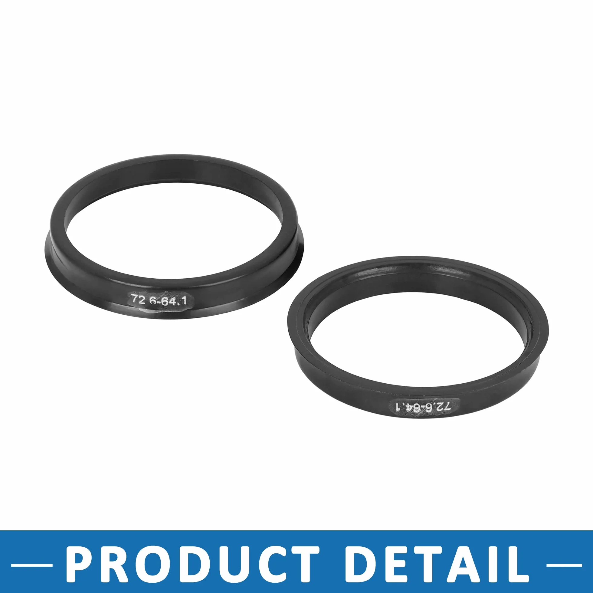 A ABSOPRO Pierścienie środkowe 72,6 mm do 64,1 mm czarne tworzywo sztuczne (zestaw 4 szt.)