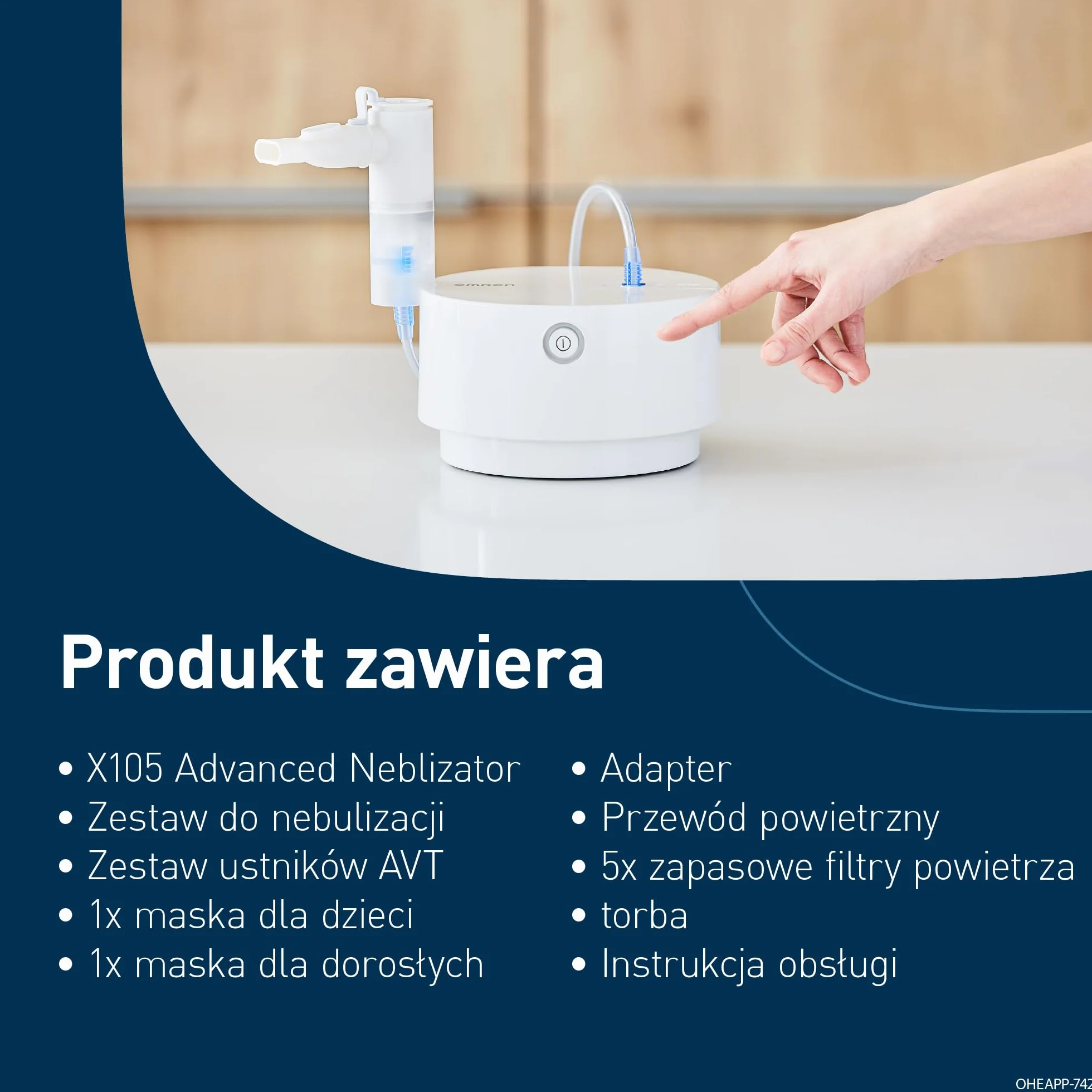 OMRON X105 Advanced Nebulizator typu wszystko w jednym do chorób układu oddechowego