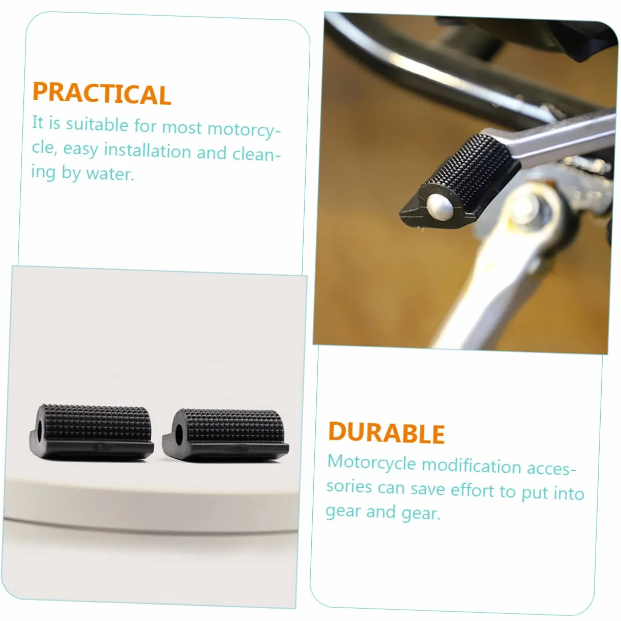 iplusmile Osłona Dźwigni Zmiany Biegów Motocykla Uniwersalna Gumowa Podkładka Dźwigni Zmiany Biegów - Design Easy Install Black