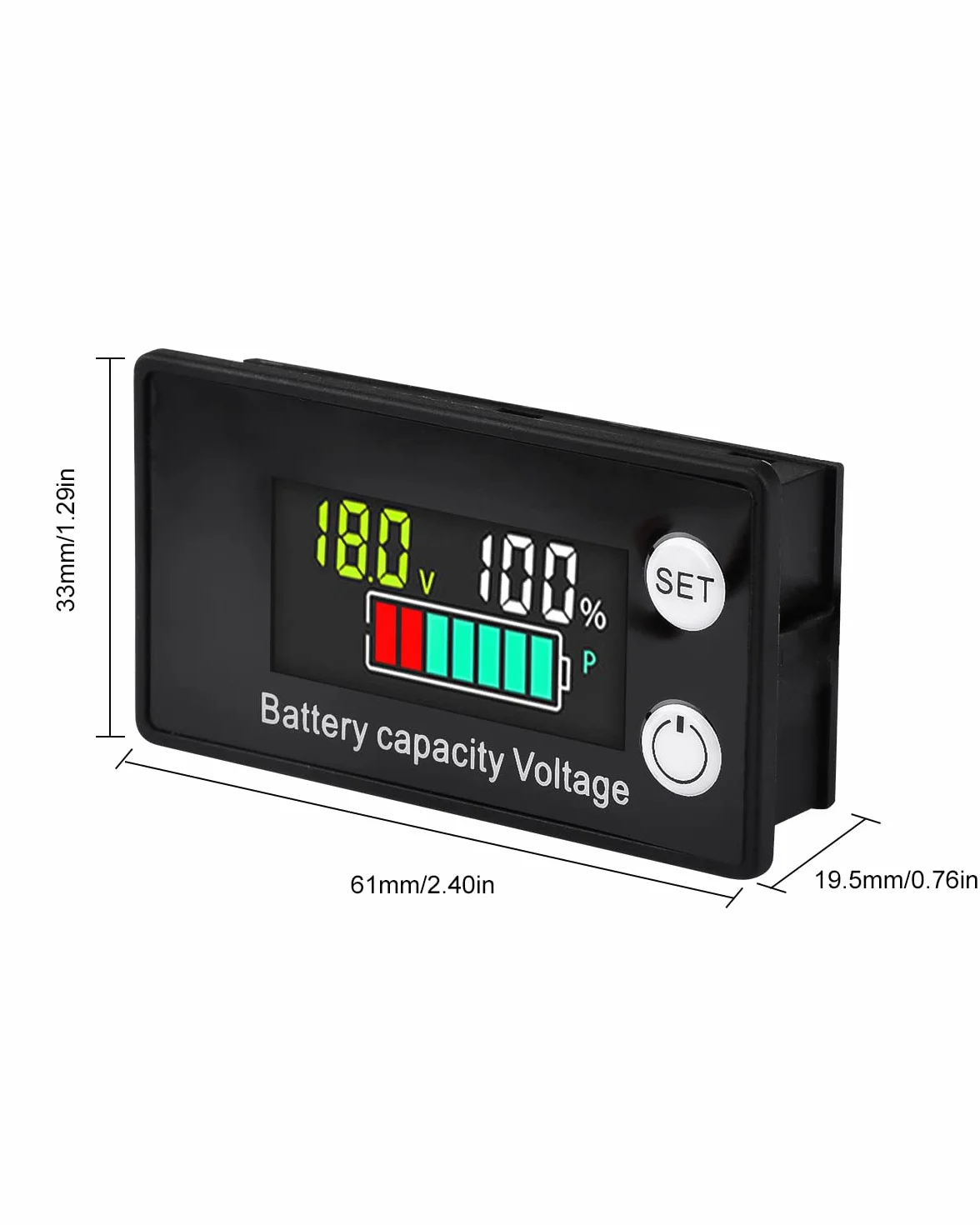 Alarm temperatury 12V 24V 36V 48V 72V 84V 84V 8-100V Cyfrowy miernik napięcia zasilania LCD