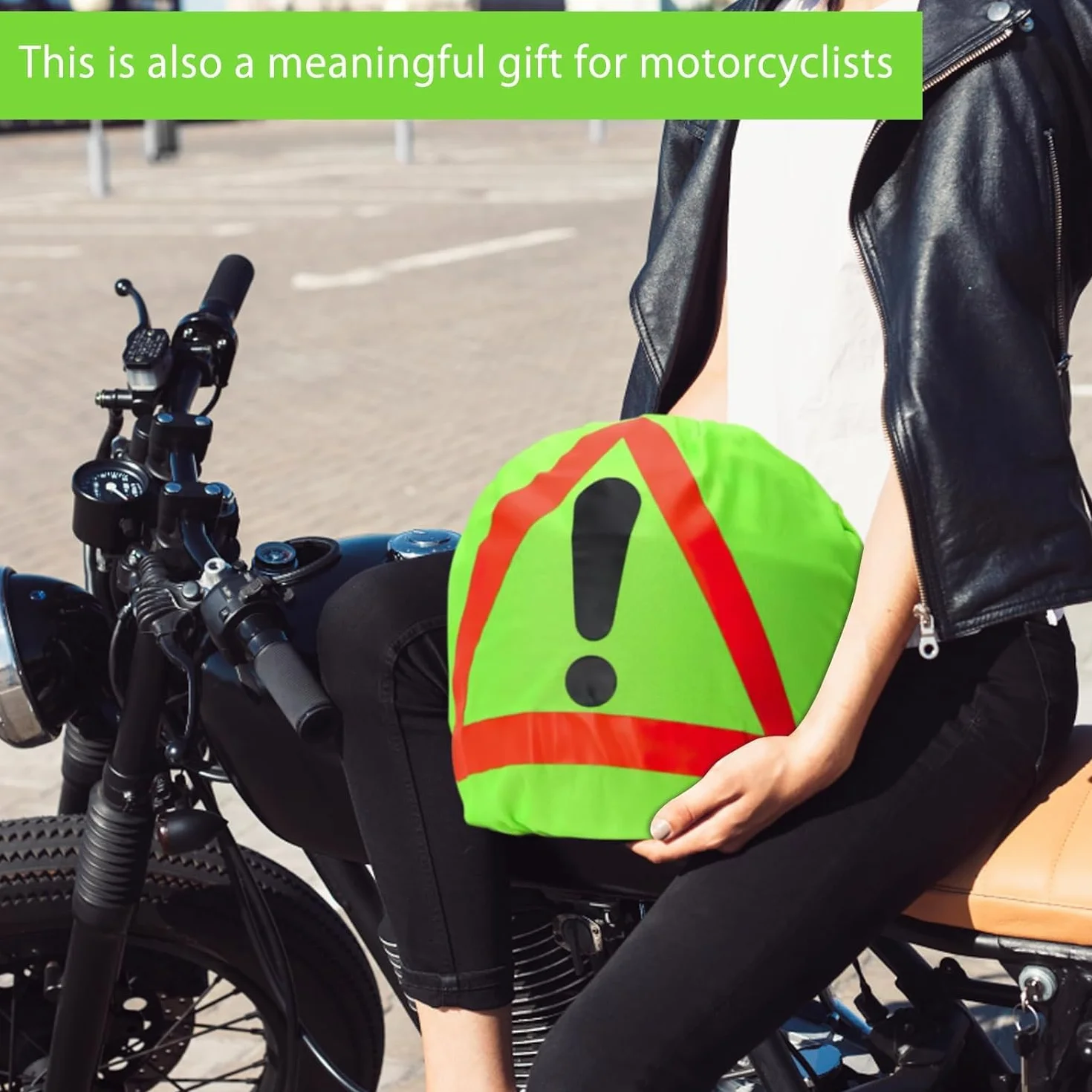 Trójkąt ostrzegawczy na kask motocyklowy, trójkąt ostrzegawczy, trójkąt ostrzegawczy, osłona na kask, pokrowiec na kask motocyklowy, worek do ochrony przed wypadkiem, oznakowanie miejsc