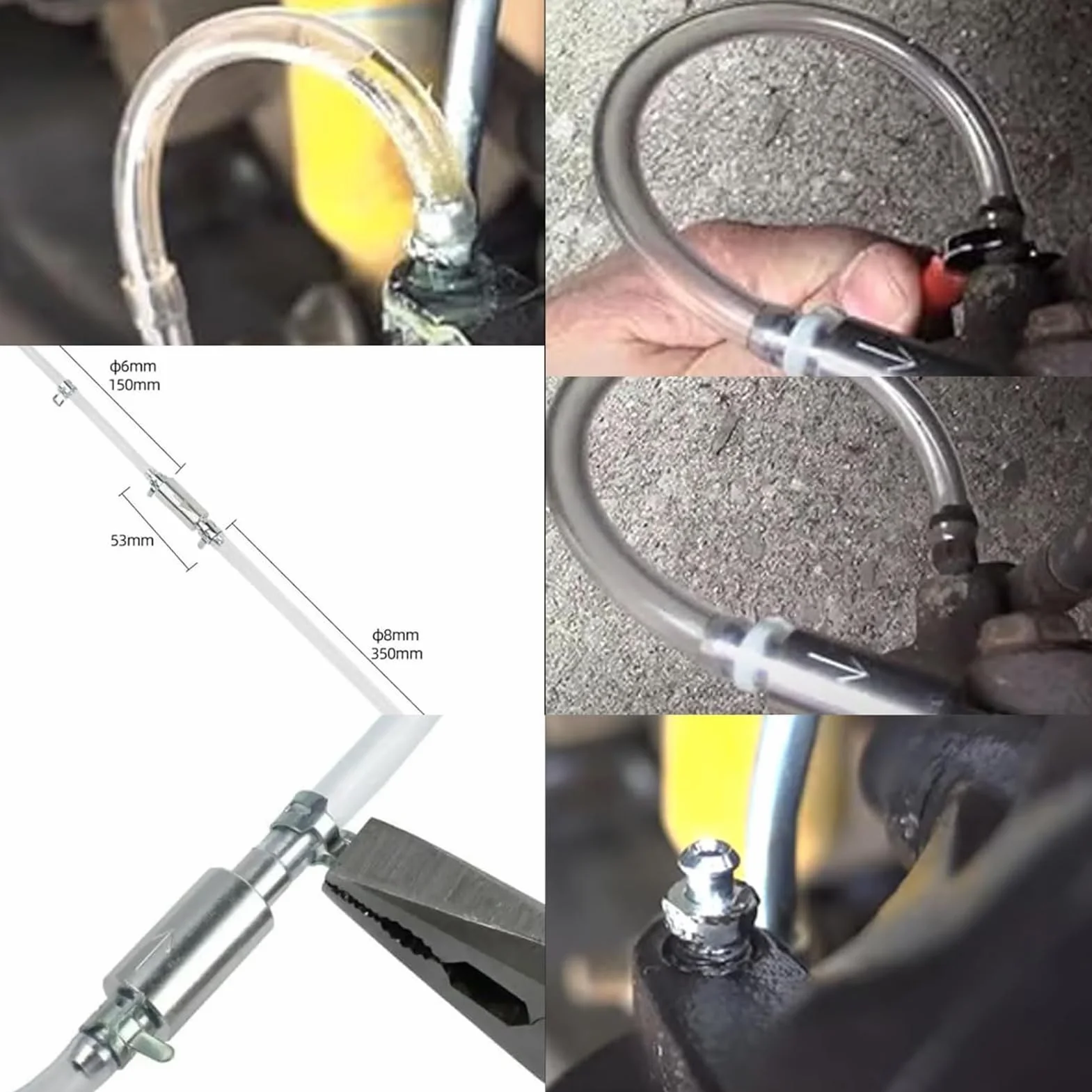 Brake Bleeder Hose, Single Way Check Valve Bleeders Tube, 30g Hydraulic System Deflating Tool for Car, Motorbike, SUV Brake Fluid Maintenance and Garage Repair Use