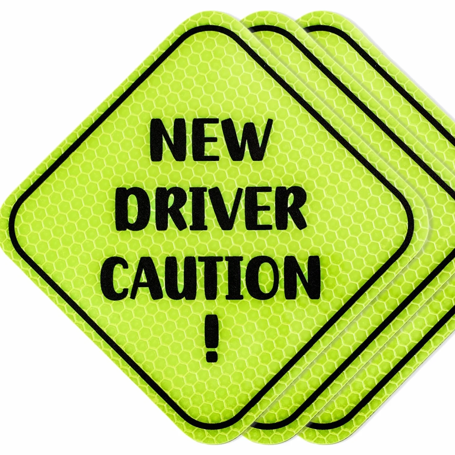 3 szt. Nowy Magnes Kierowcy, New Driver Caution Naklejka Magnetyczna Odblaskowe Zólte Znaki dla Kierowców Studenckich Zdejmowane Akcesoria Samochodowe dla Zderzaków, Uczniów, Mezczyzn, Kobiet