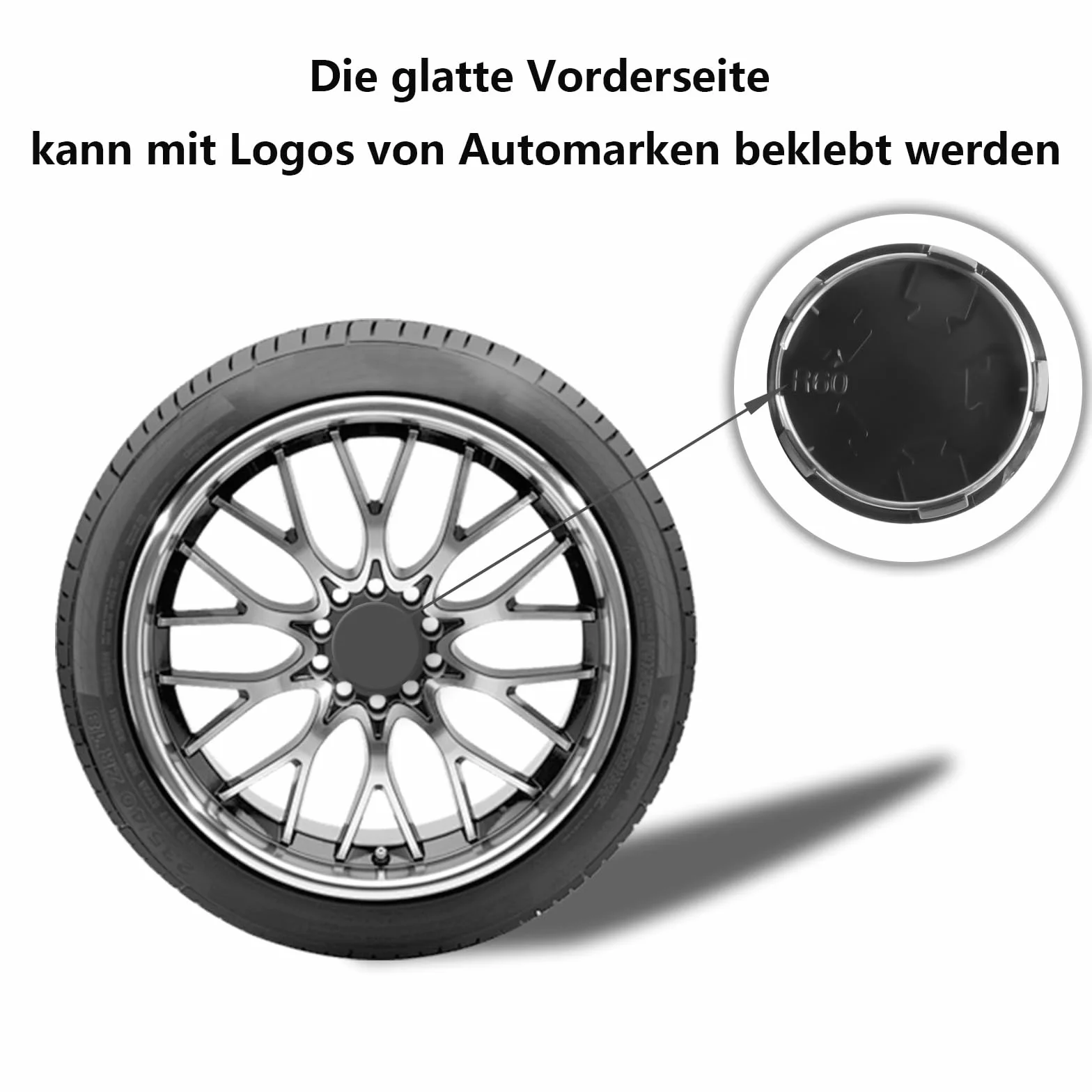 Komplet 4 sztuk Kapsle do piast kół, pokrywy piast ID 56mm OD 60mm, kapsle do felg, kapsle do piast, kapsle do samochodowych piast, Uniwersalne pokrywy piast ABS na dodatki do kół, kolor czarny
