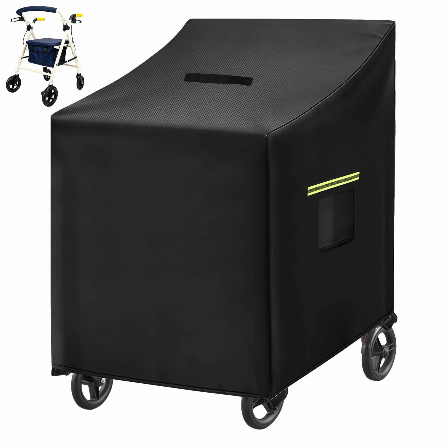 Pokrowiec na chodzik wodoszczelny 72 x 66 x 90 cm 420d Oxford fluorescencyjne poręcze